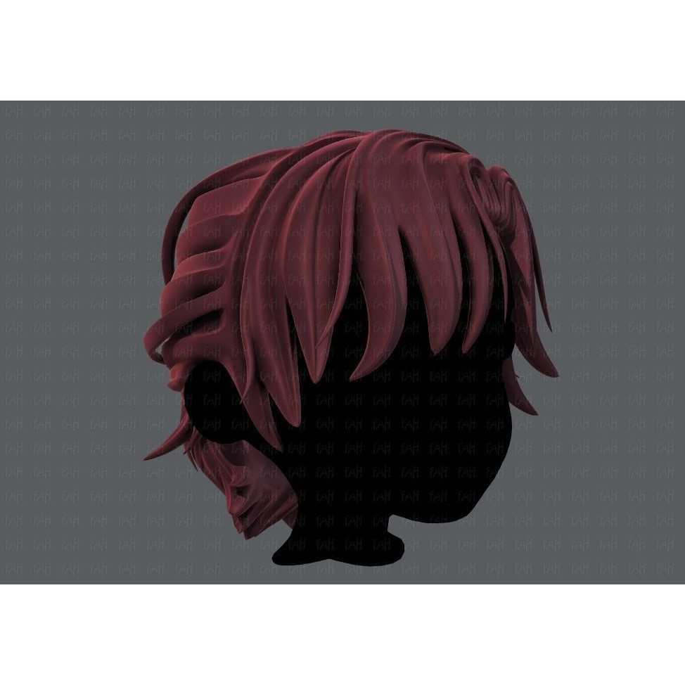 Boy Hair 3D Model – Low Poly Cartoon Hairstyle, FBX, Game Asset - View 4