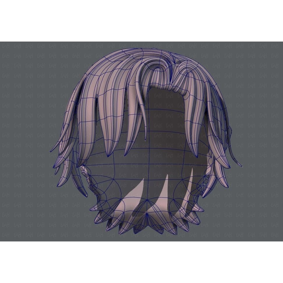 Boy Hair 3D Model – Low Poly Cartoon Hairstyle, FBX, Game Asset - View 40