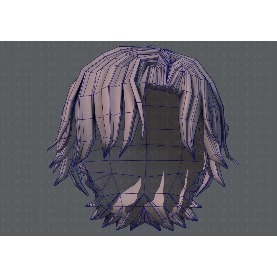 Boy Hair 3D Model – Low Poly Cartoon Hairstyle, FBX, Game Asset - View 42