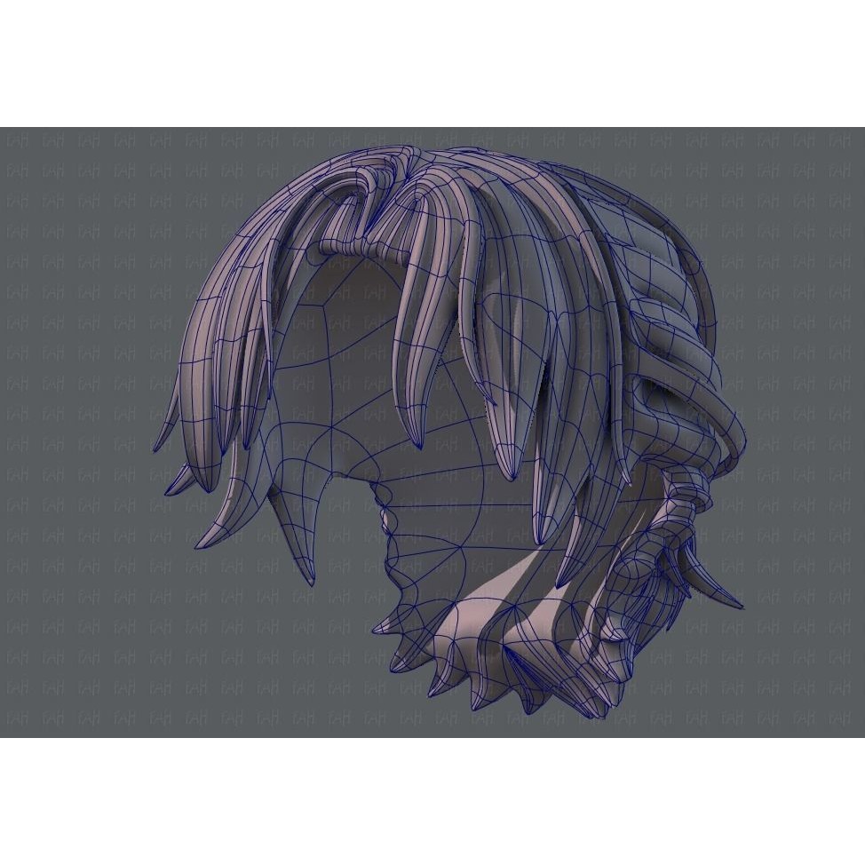 Boy Hair 3D Model – Low Poly Cartoon Hairstyle, FBX, Game Asset - View 44