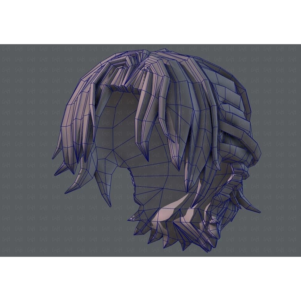 Boy Hair 3D Model – Low Poly Cartoon Hairstyle, FBX, Game Asset - View 46