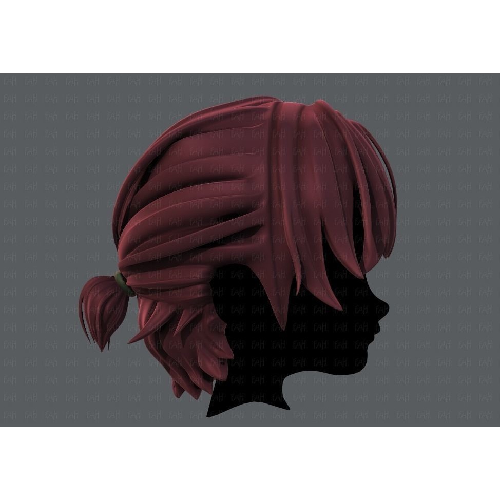 Boy Hair 3D Model – Low Poly Cartoon Hairstyle, FBX, Game Asset - View 5