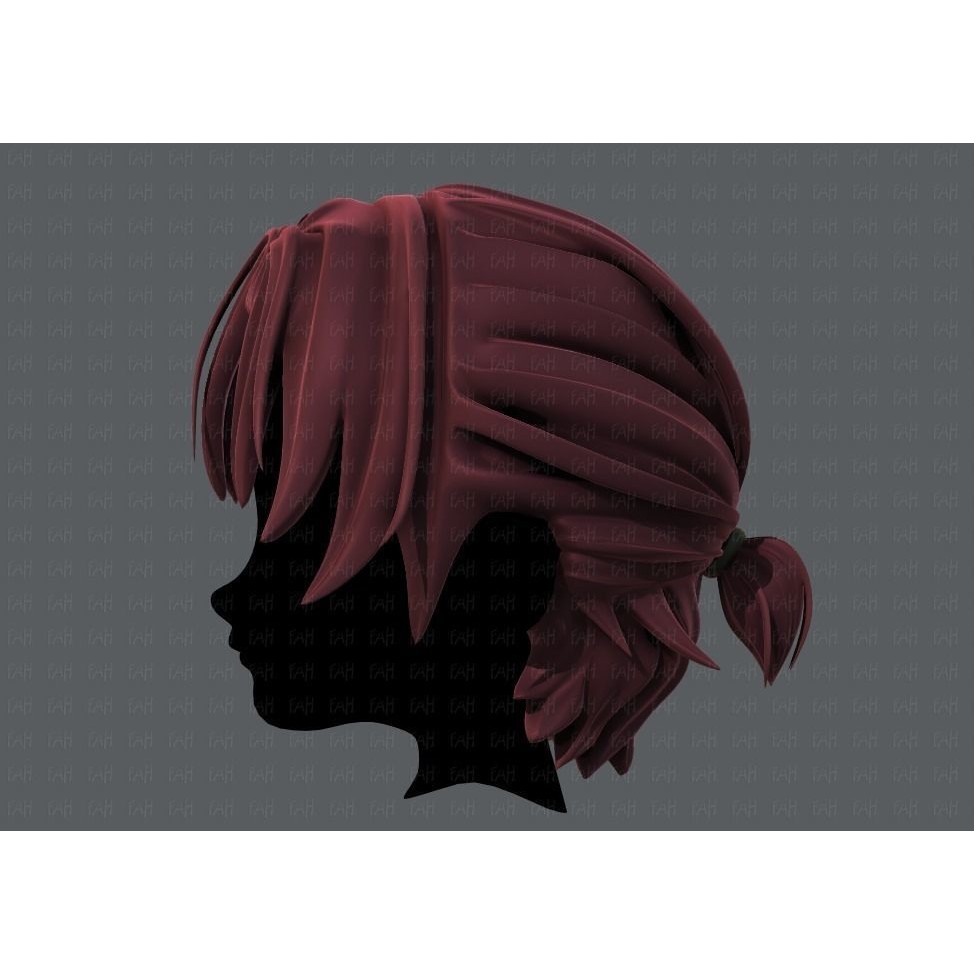 Boy Hair 3D Model – Low Poly Cartoon Hairstyle, FBX, Game Asset - View 9