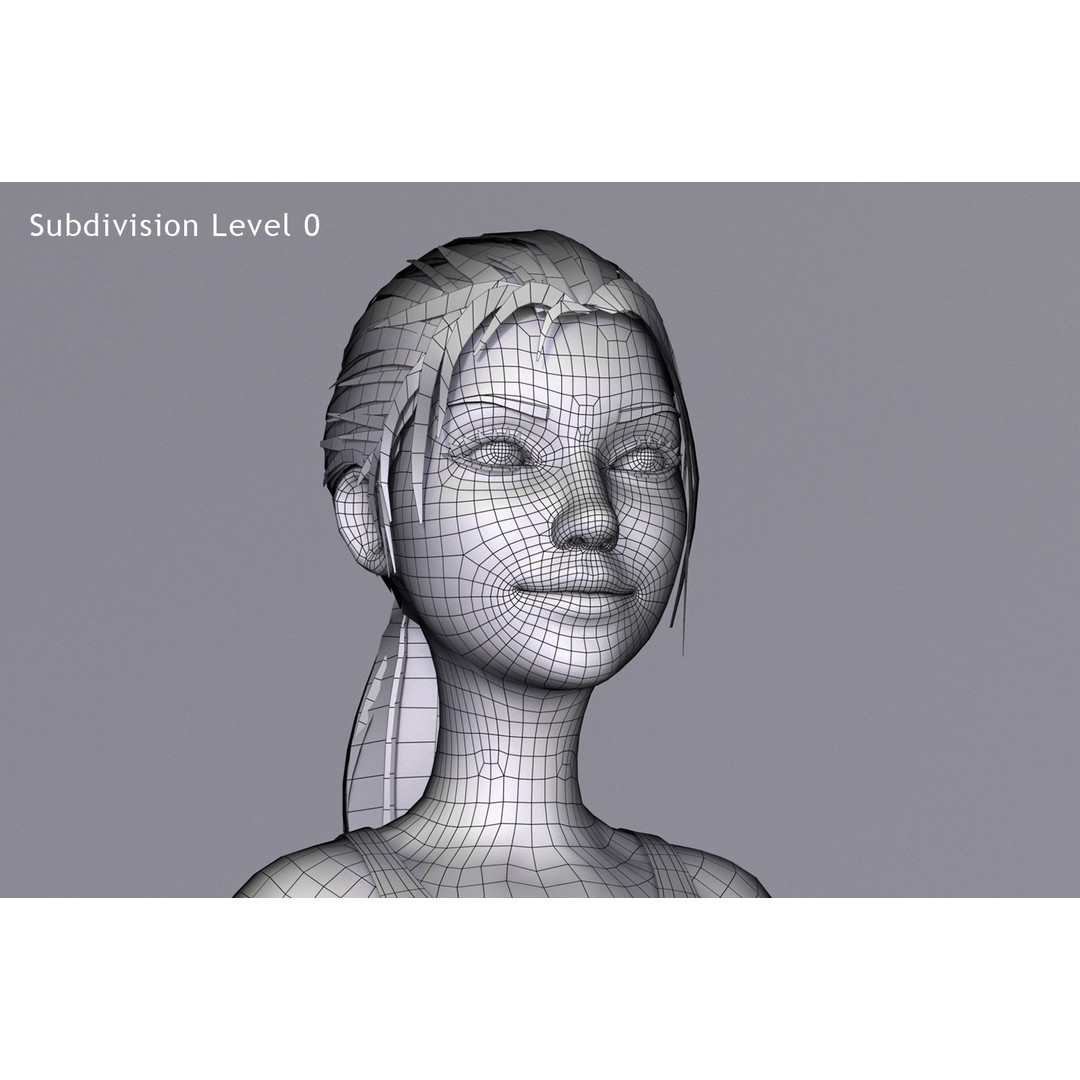 Kristen Cartoon Girl 3D Model – Low Poly Rigged Character for Animation - View 16