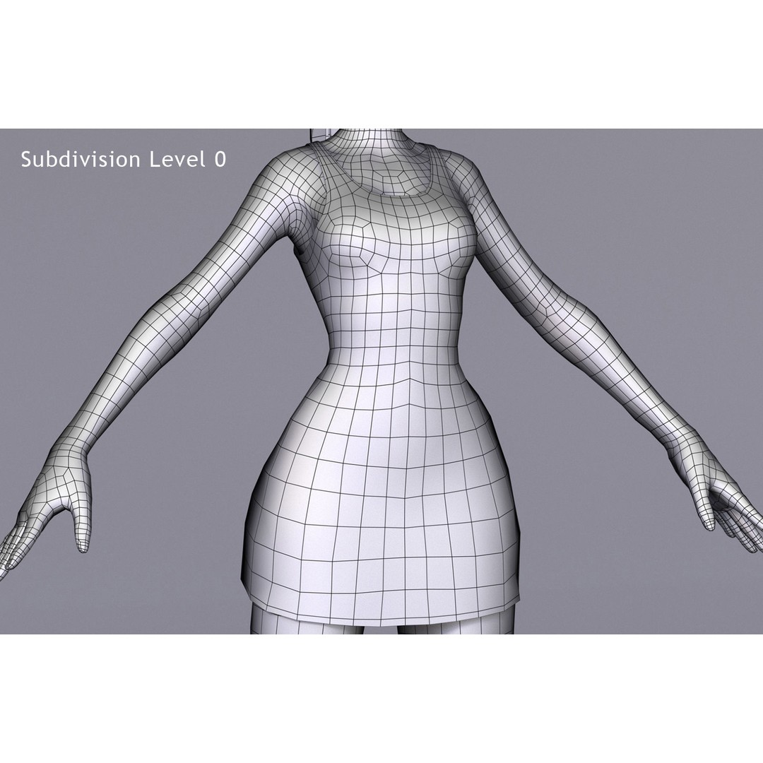 Kristen Cartoon Girl 3D Model – Low Poly Rigged Character for Animation - View 17