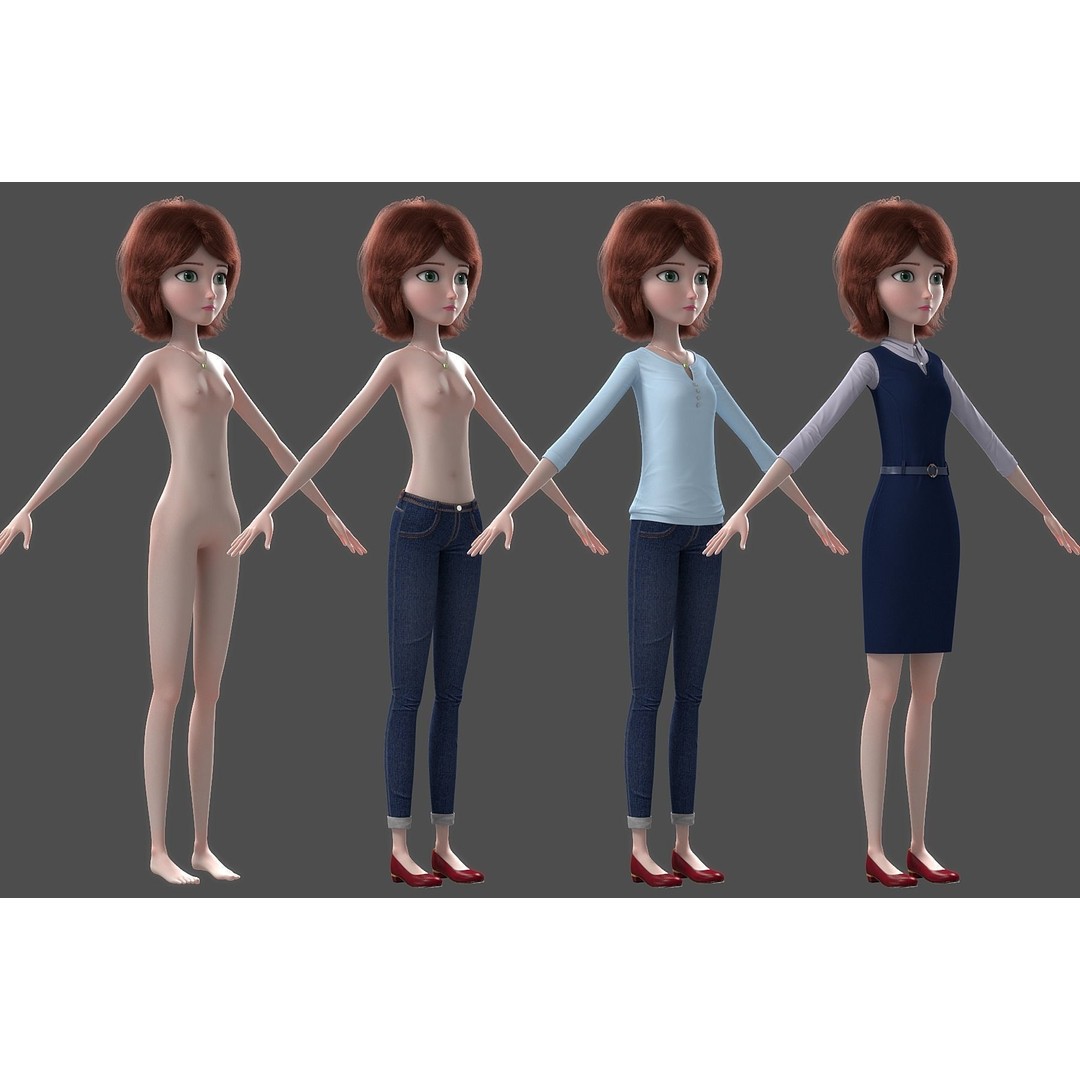 Cartoon Family Rigged 3D Model – High-Quality Characters for Animation - View 12