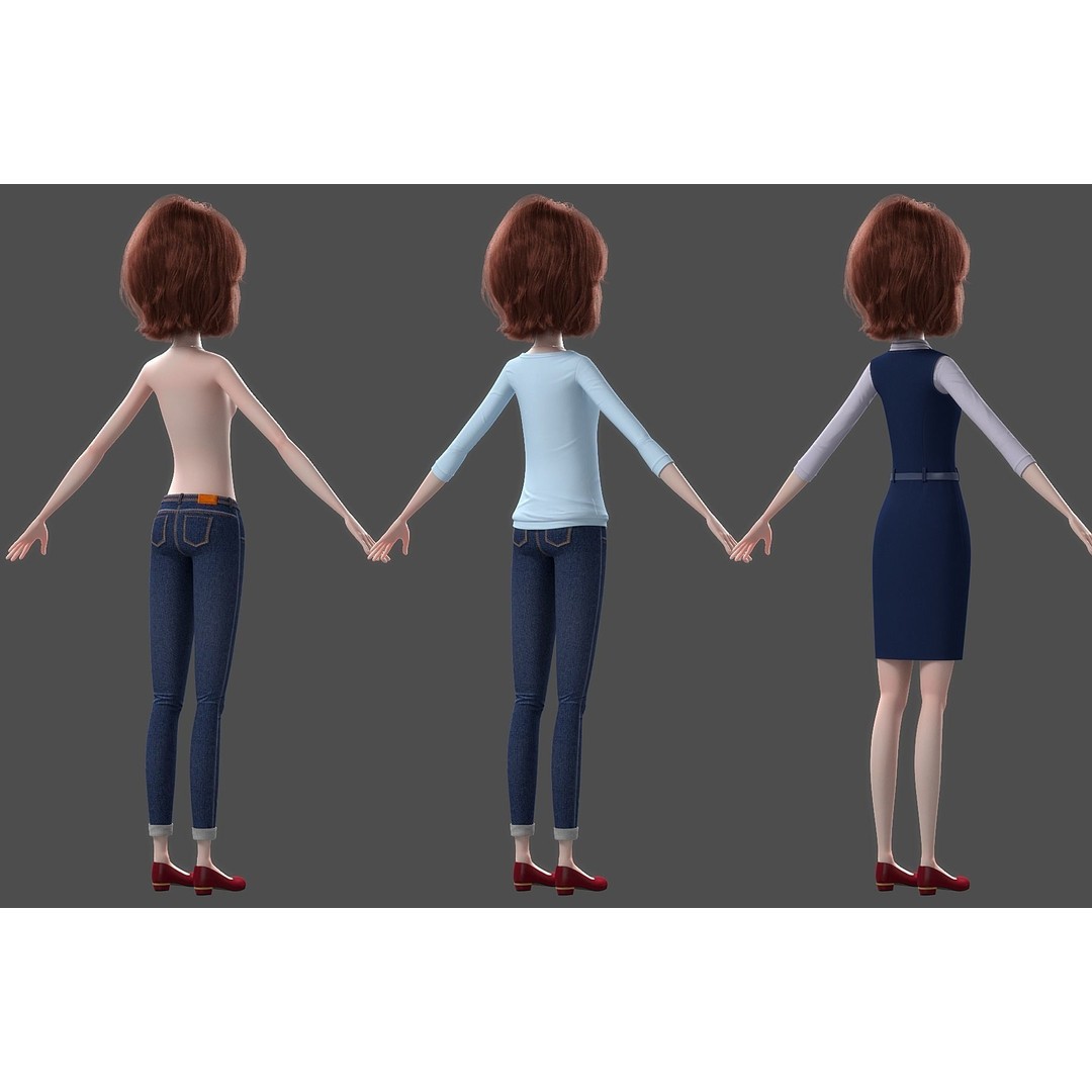 Cartoon Family Rigged 3D Model – High-Quality Characters for Animation - View 13