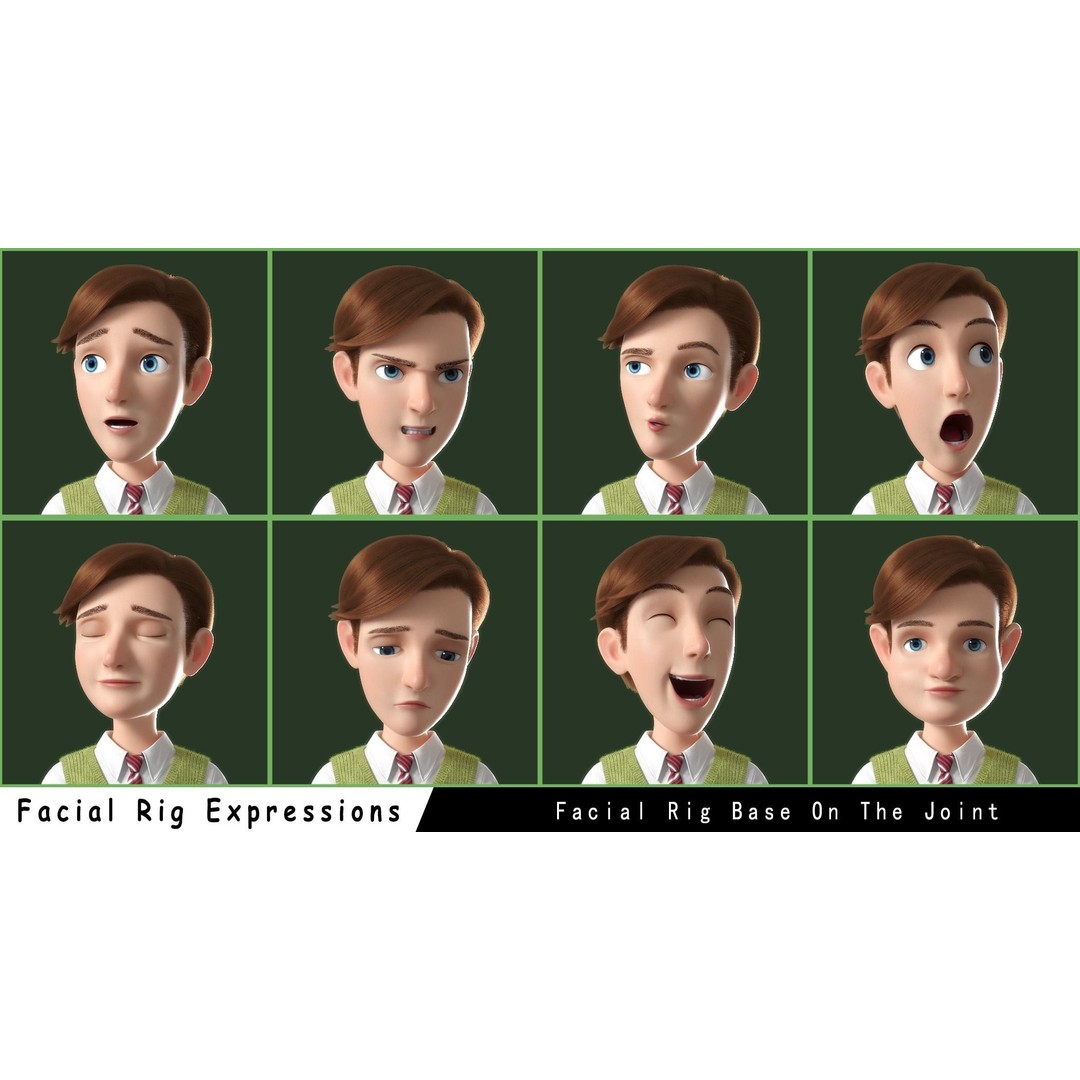 Cartoon Family Rigged 3D Model – High-Quality Characters for Animation - View 25