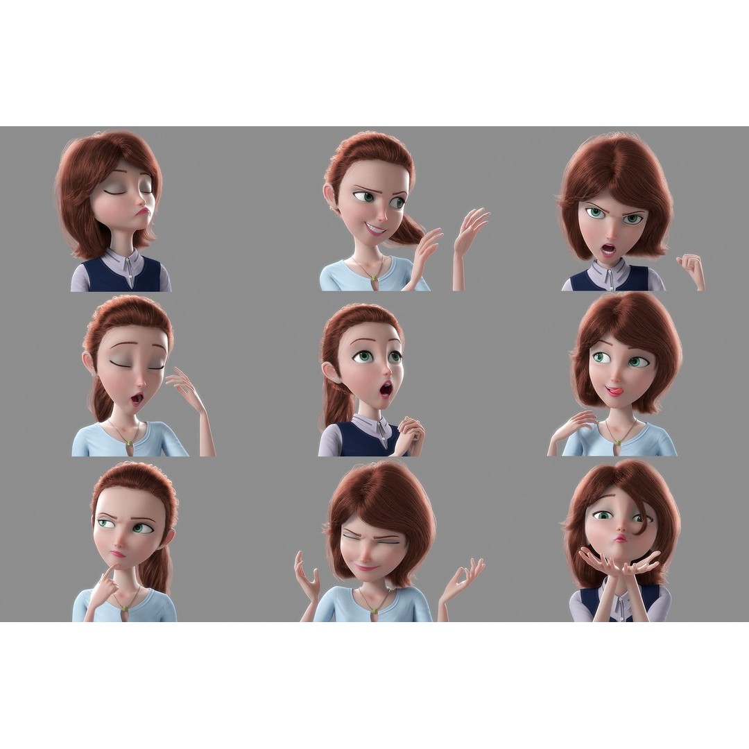Cartoon Family Rigged 3D Model – High-Quality Characters for Animation - View 5