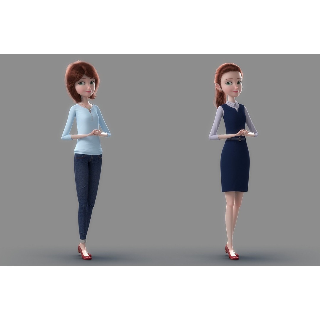 Cartoon Family Rigged 3D Model – High-Quality Characters for Animation - View 6