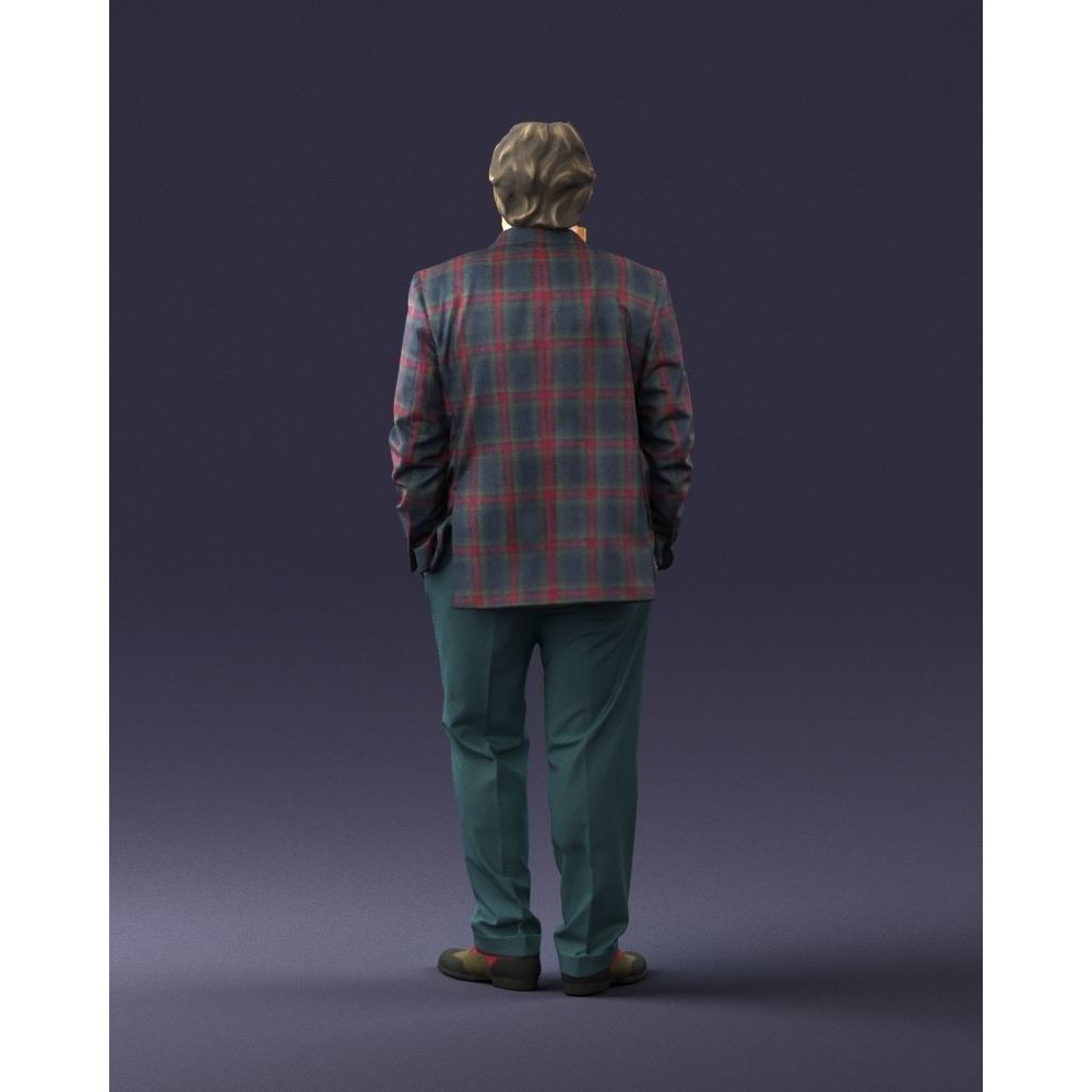 Stylish Man 3D Model – Realistic Elderly Character with Pipe, FBX - View 14
