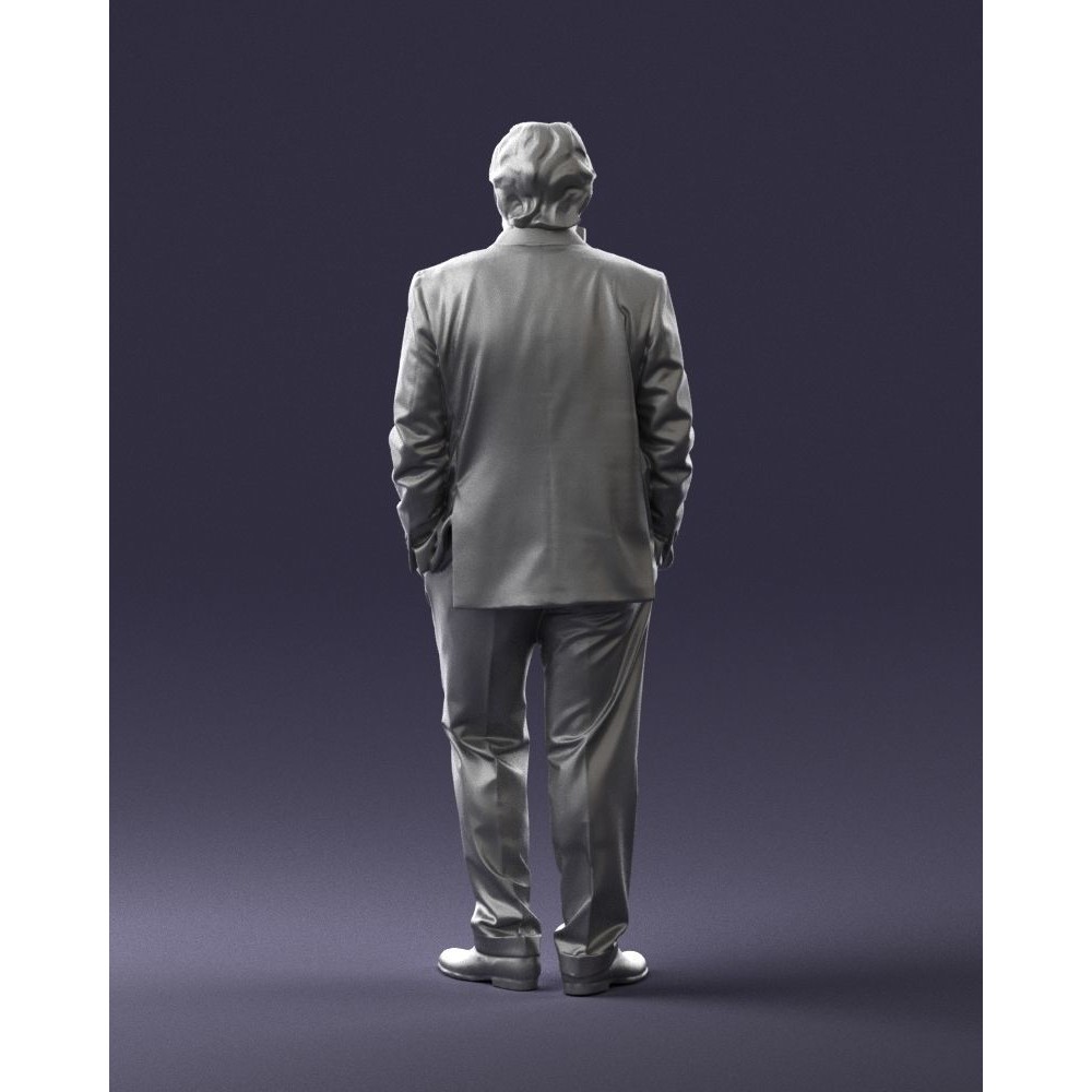 Stylish Man 3D Model – Realistic Elderly Character with Pipe, FBX - View 15