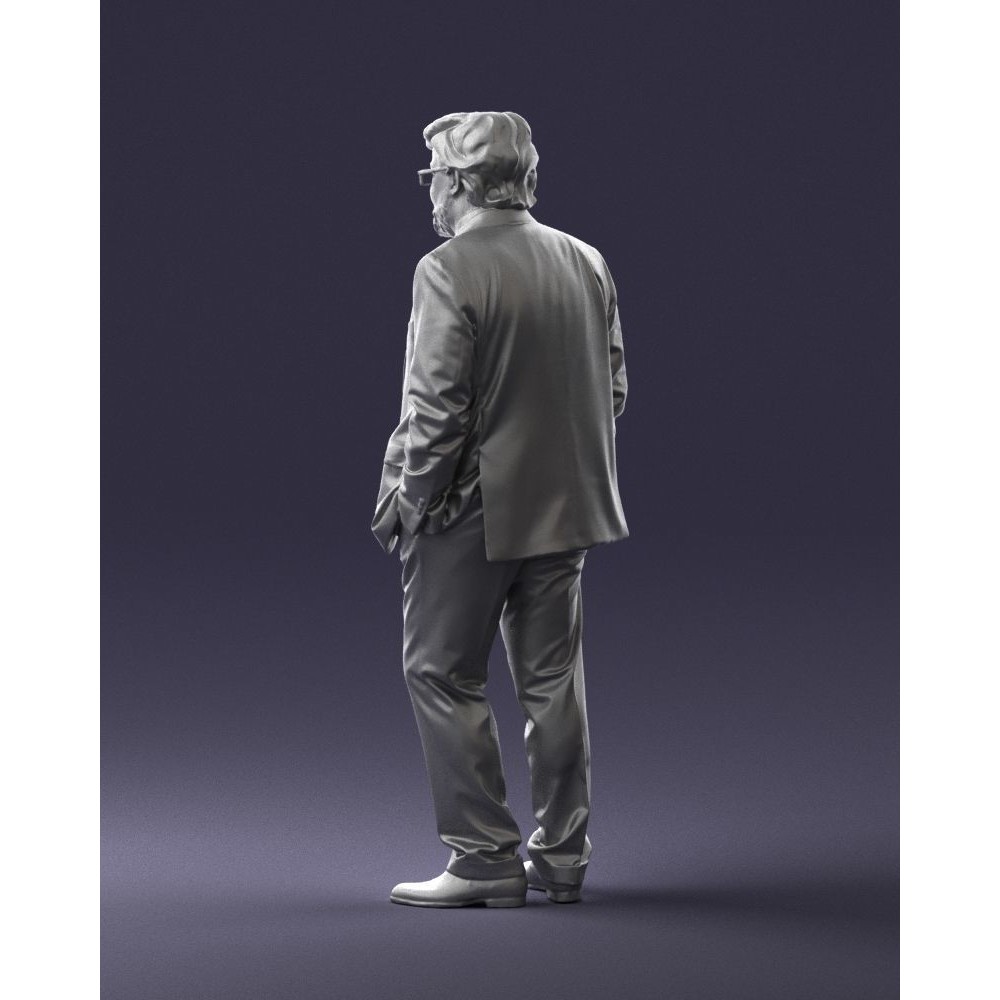 Stylish Man 3D Model – Realistic Elderly Character with Pipe, FBX - View 17