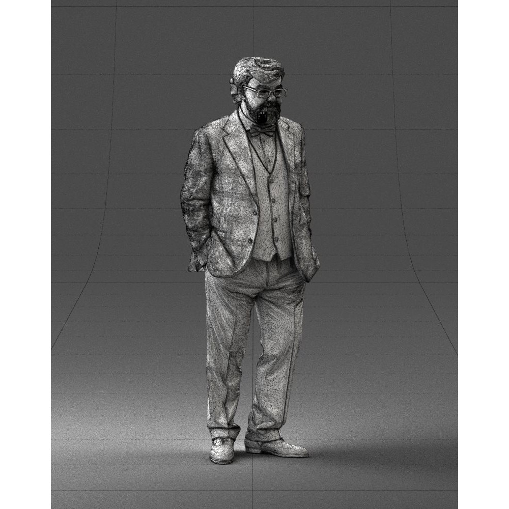 Stylish Man 3D Model – Realistic Elderly Character with Pipe, FBX - View 38