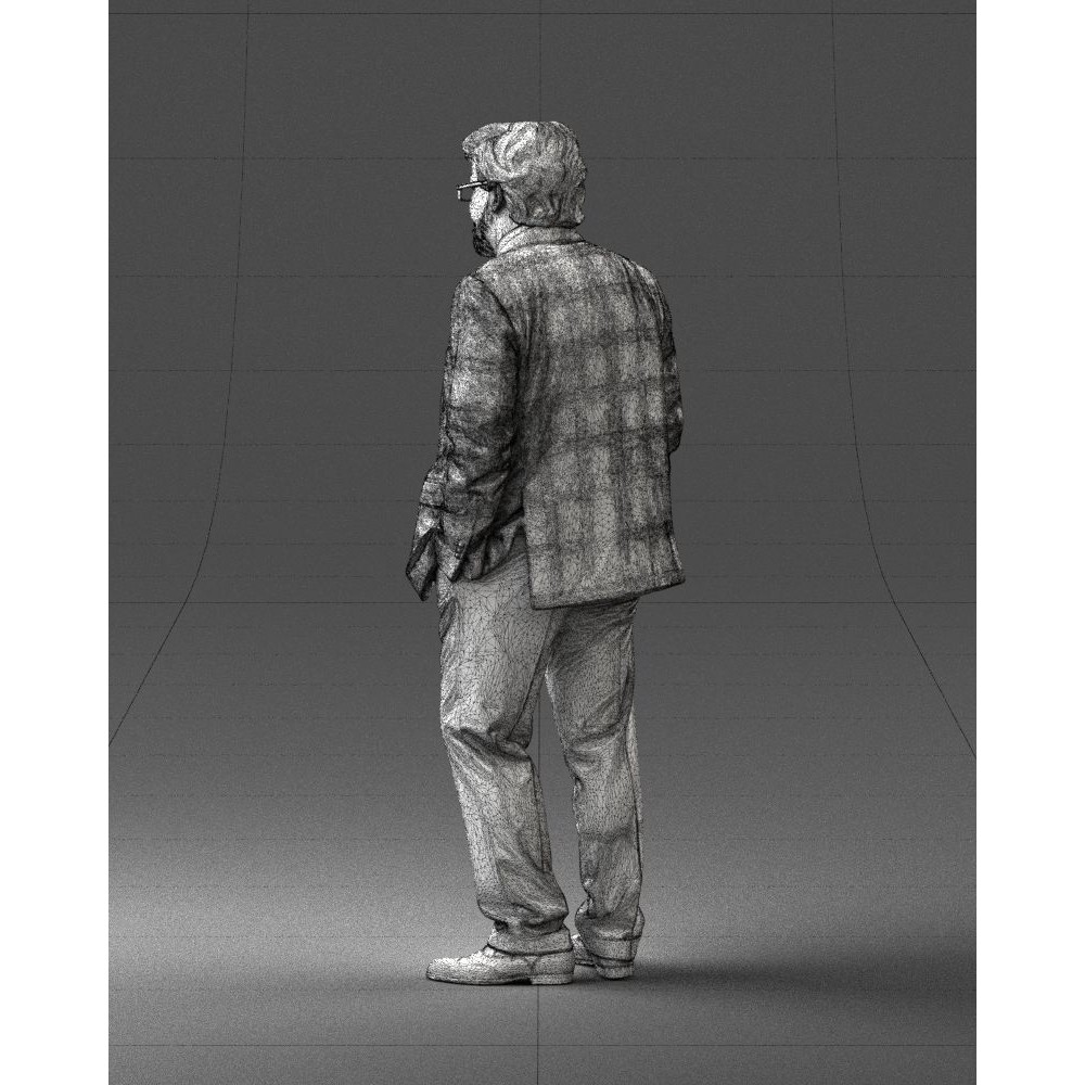 Stylish Man 3D Model – Realistic Elderly Character with Pipe, FBX - View 39