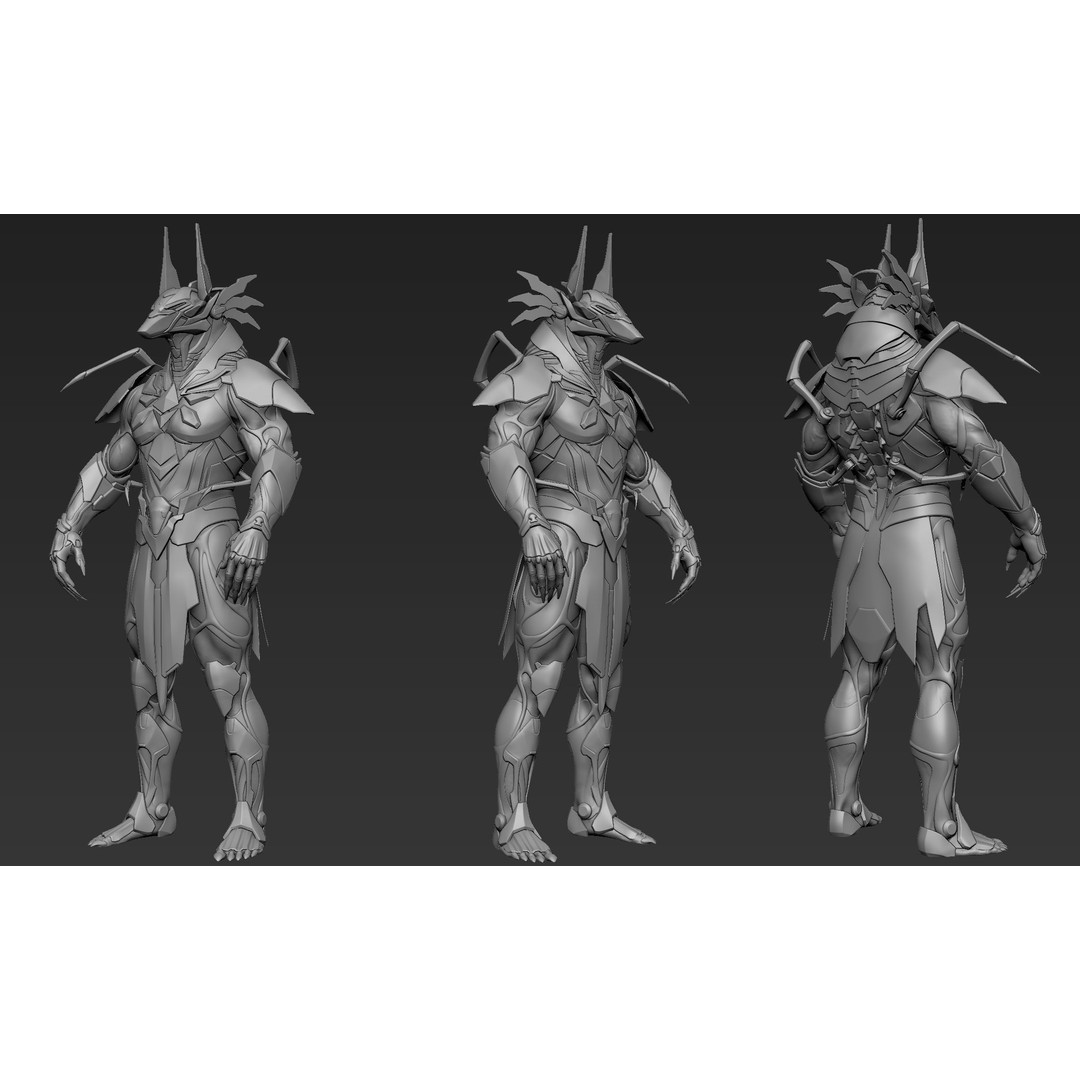 Anubis Cyber Suit 3D Model – High Poly Zbrush Sculpt, ZTL and OBJ Formats - View 15