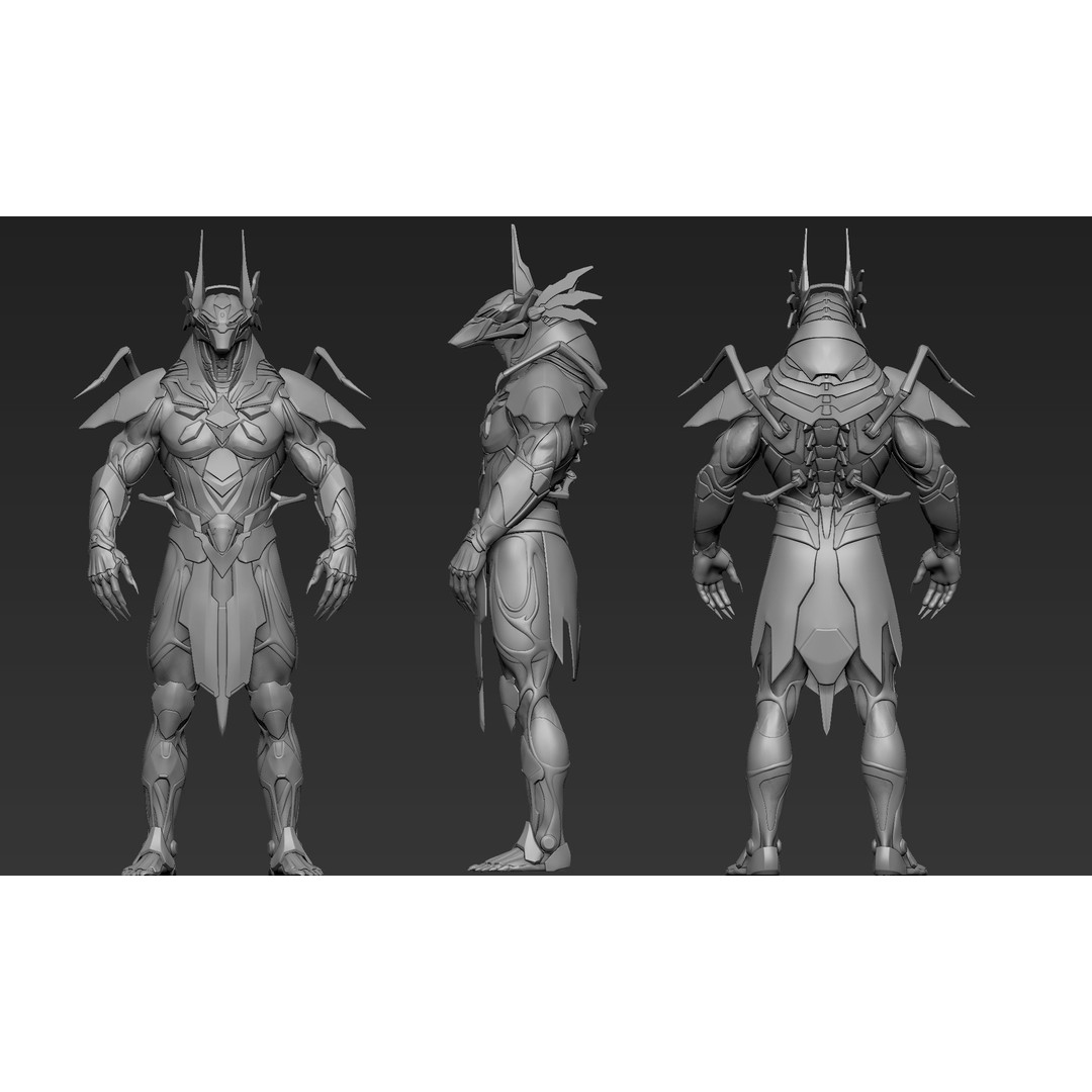 Anubis Cyber Suit 3D Model – High Poly Zbrush Sculpt, ZTL and OBJ Formats - View 16
