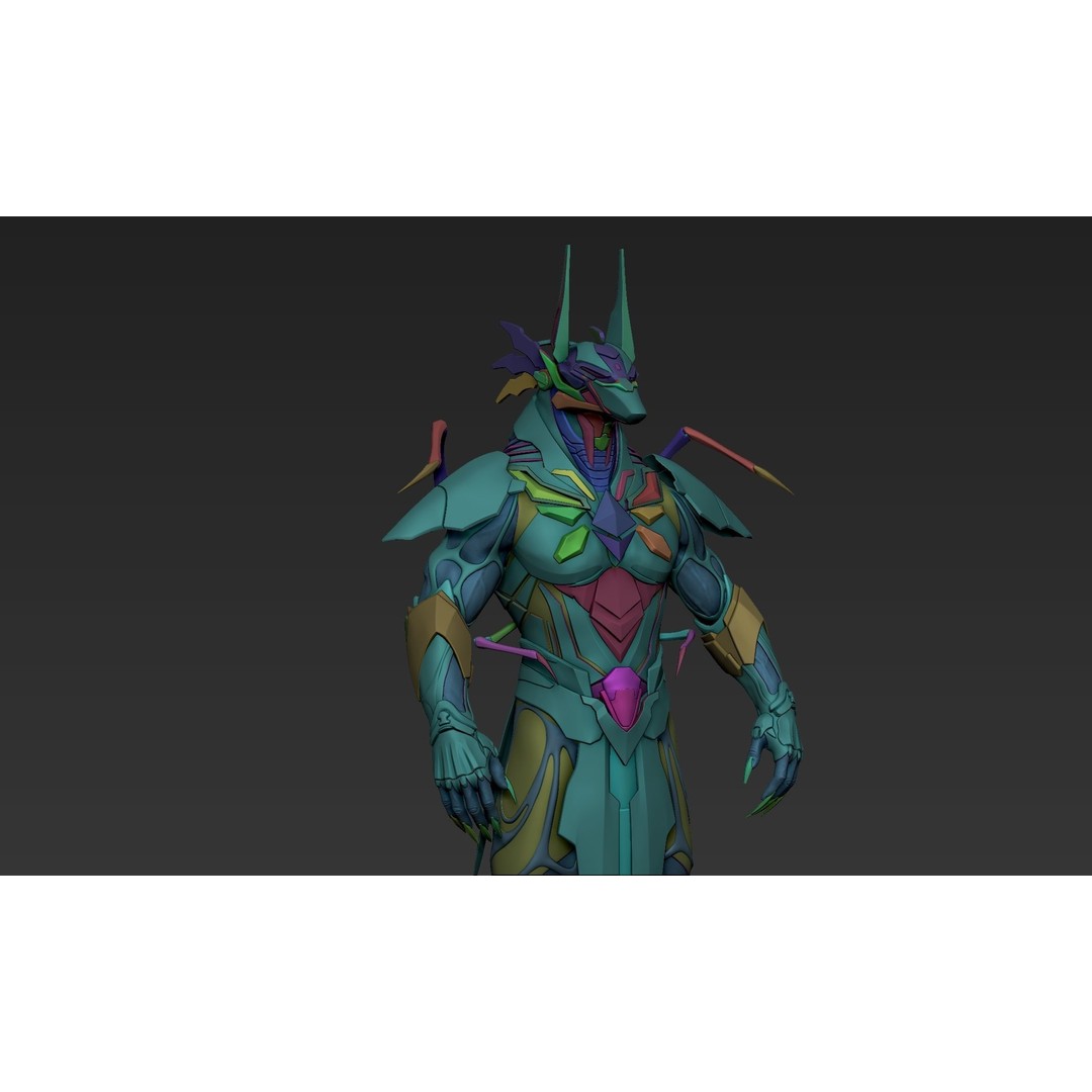 Anubis Cyber Suit 3D Model – High Poly Zbrush Sculpt, ZTL and OBJ Formats - View 17