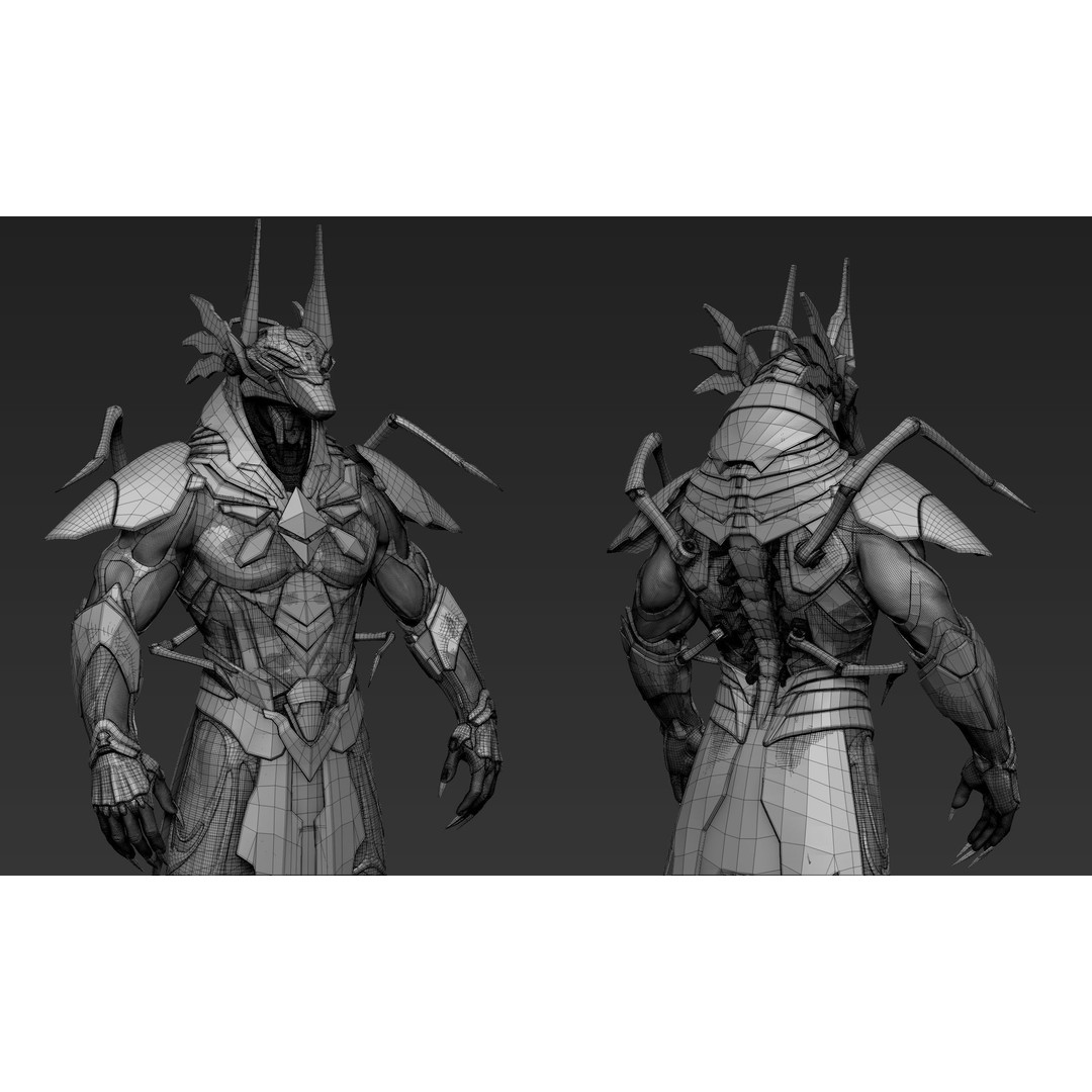 Anubis Cyber Suit 3D Model – High Poly Zbrush Sculpt, ZTL and OBJ Formats - View 19
