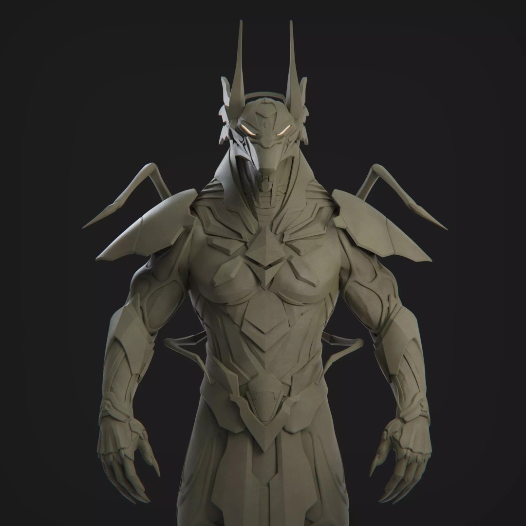 Anubis Cyber Suit 3D Model – High Poly Zbrush Sculpt, ZTL and OBJ Formats - View 2