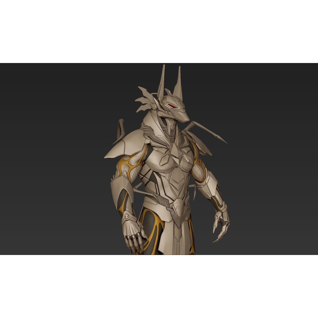 Anubis Cyber Suit 3D Model – High Poly Zbrush Sculpt, ZTL and OBJ Formats - View 21