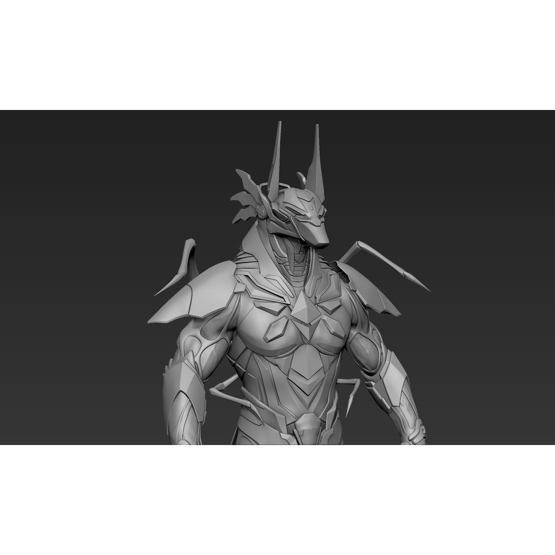 Anubis Cyber Suit 3D Model – High Poly Zbrush Sculpt, ZTL and OBJ Formats - View 6