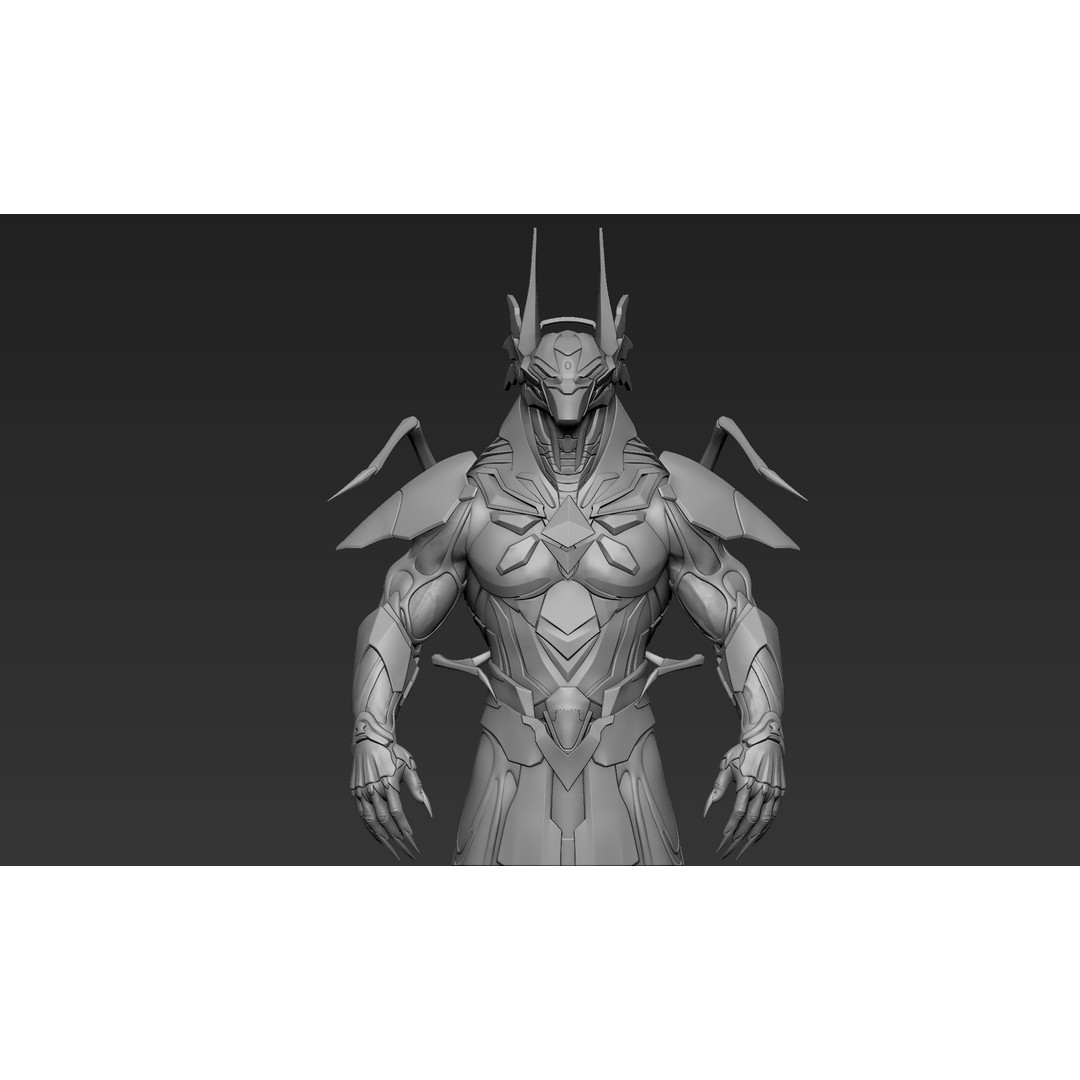 Anubis Cyber Suit 3D Model – High Poly Zbrush Sculpt, ZTL and OBJ Formats - View 7