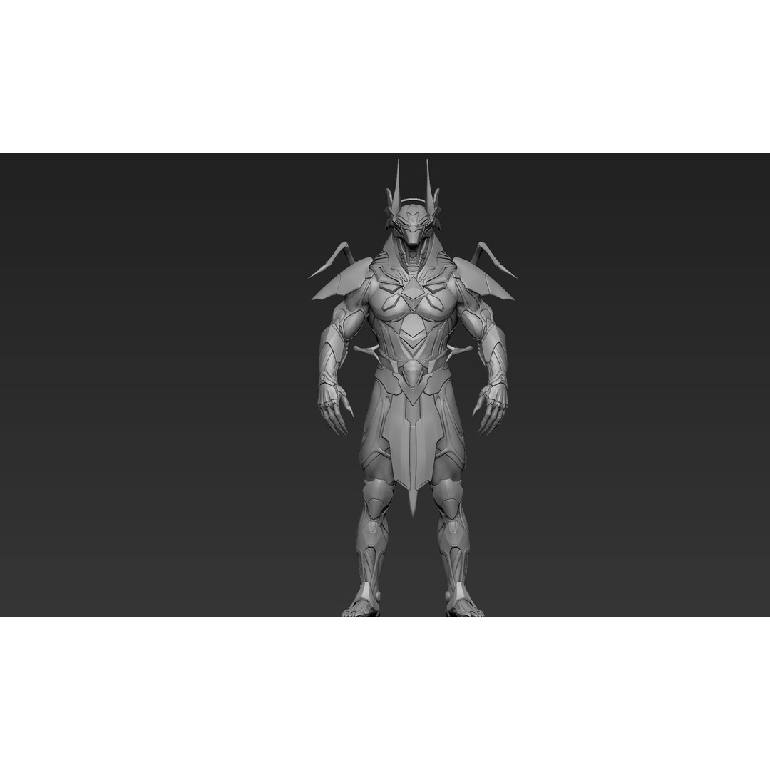Anubis Cyber Suit 3D Model – High Poly Zbrush Sculpt, ZTL and OBJ Formats - View 8
