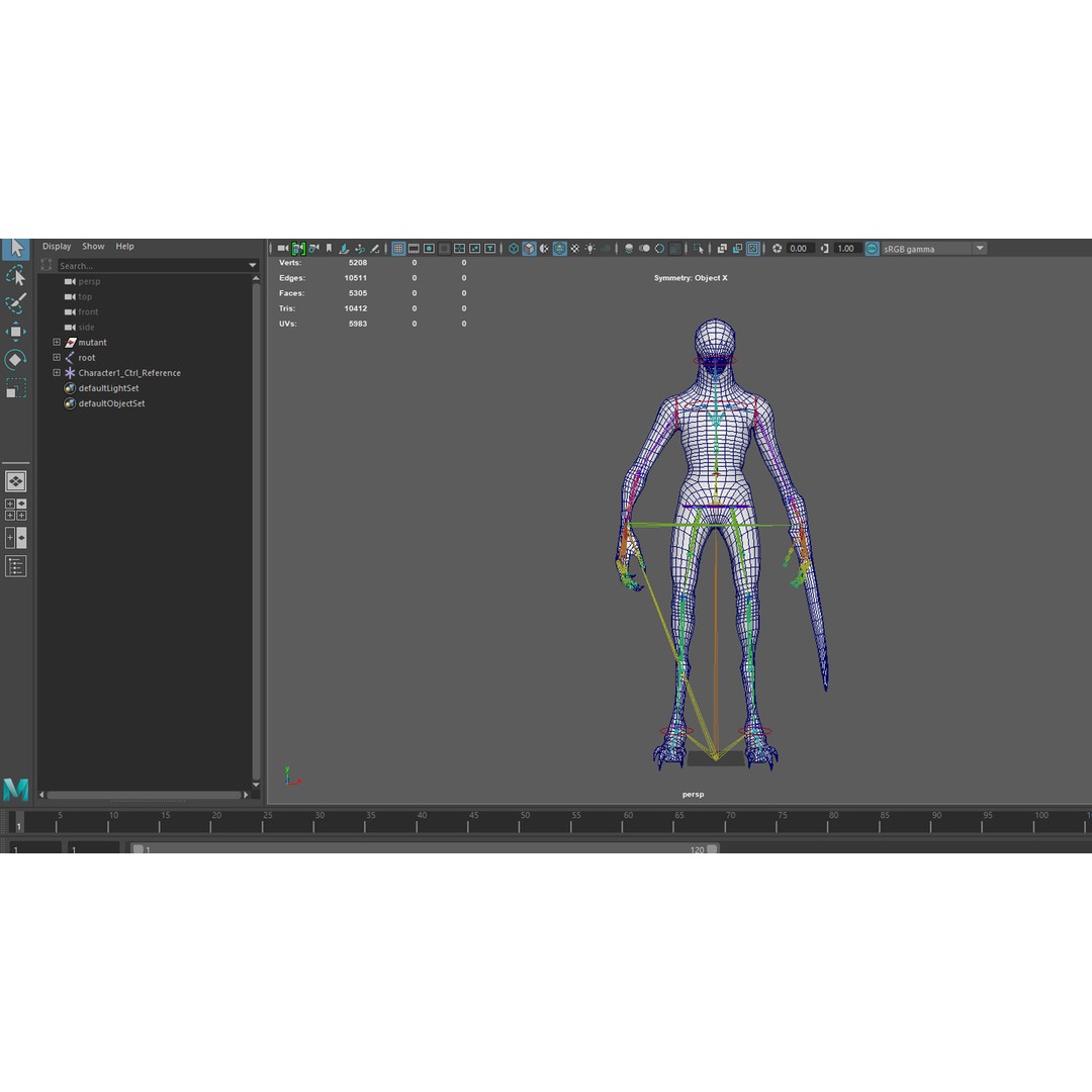 Mutant Zombie 3D Model – Low Poly Rigged Character with PBR Textures