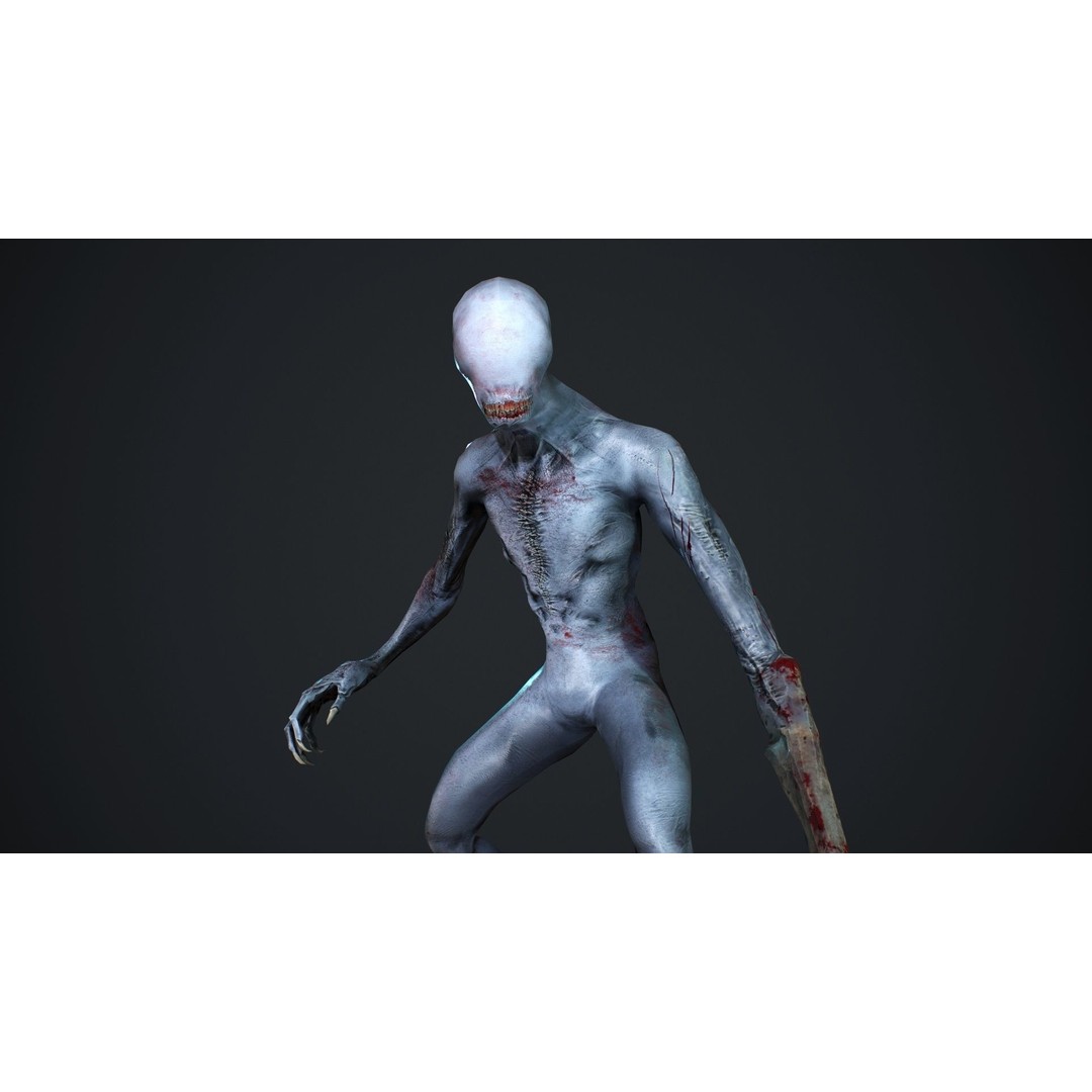 Mutant Zombie 3D Model – Low Poly Rigged Character with PBR Textures - View 12