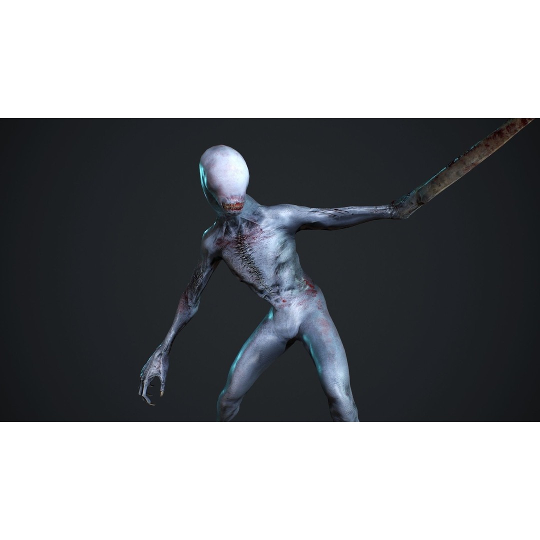 Mutant Zombie 3D Model – Low Poly Rigged Character with PBR Textures - View 13