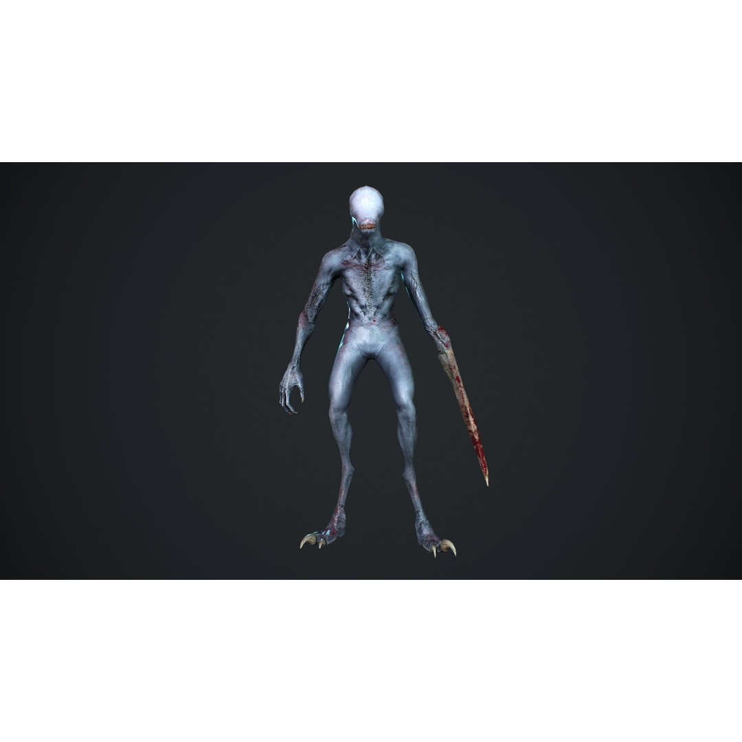 Mutant Zombie 3D Model – Low Poly Rigged Character with PBR Textures - View 14