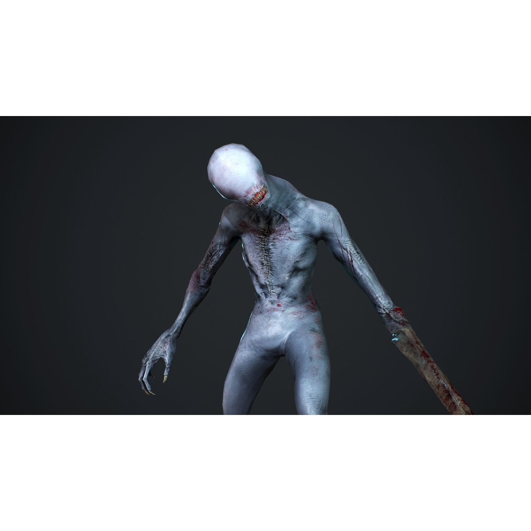 Mutant Zombie 3D Model – Low Poly Rigged Character with PBR Textures - View 15