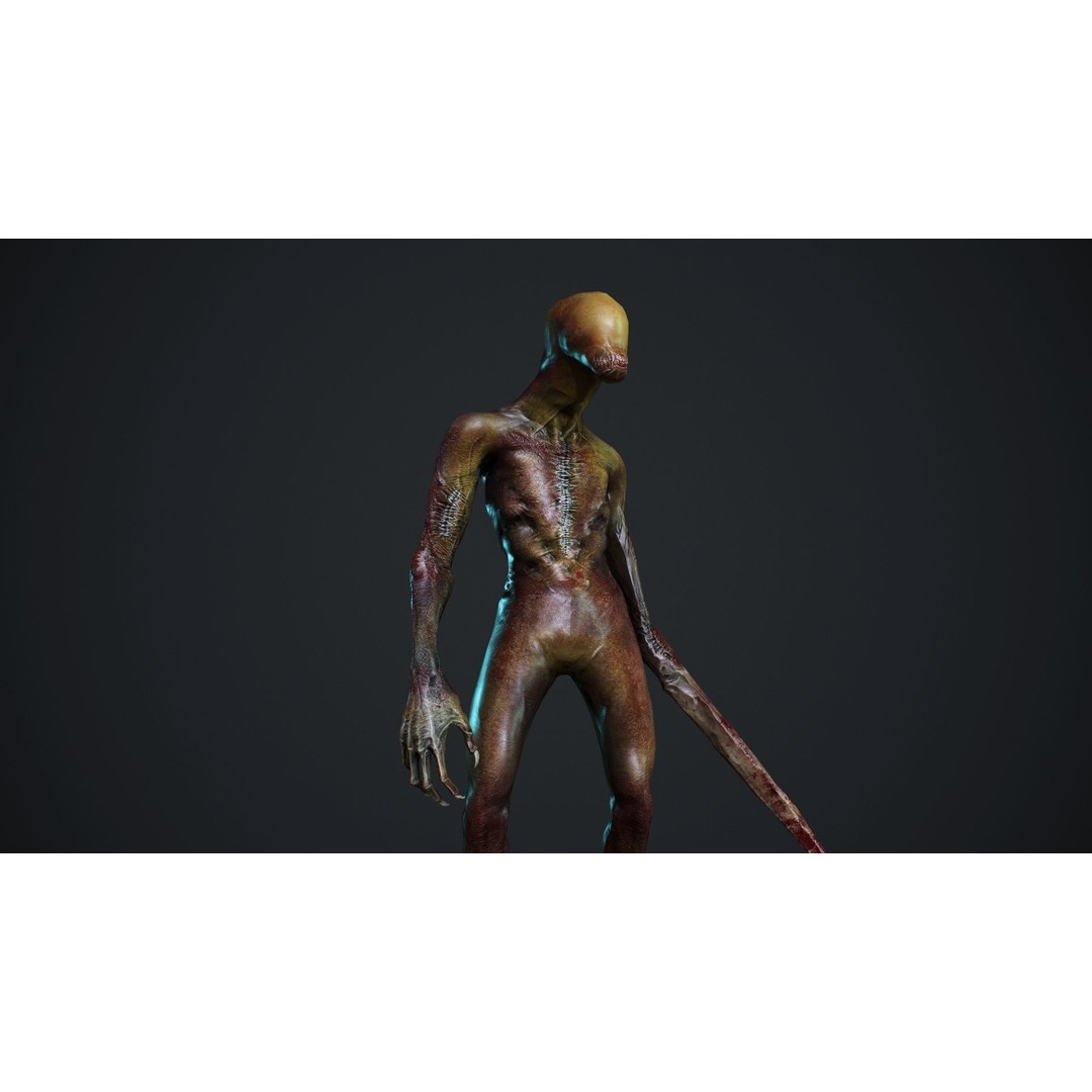 Mutant Zombie 3D Model – Low Poly Rigged Character with PBR Textures - View 16