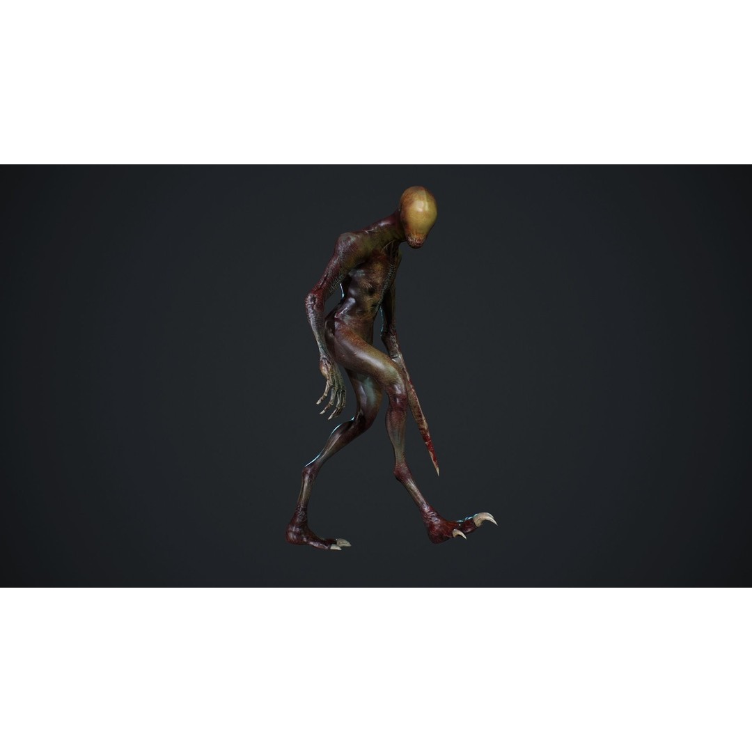 Mutant Zombie 3D Model – Low Poly Rigged Character with PBR Textures - View 18