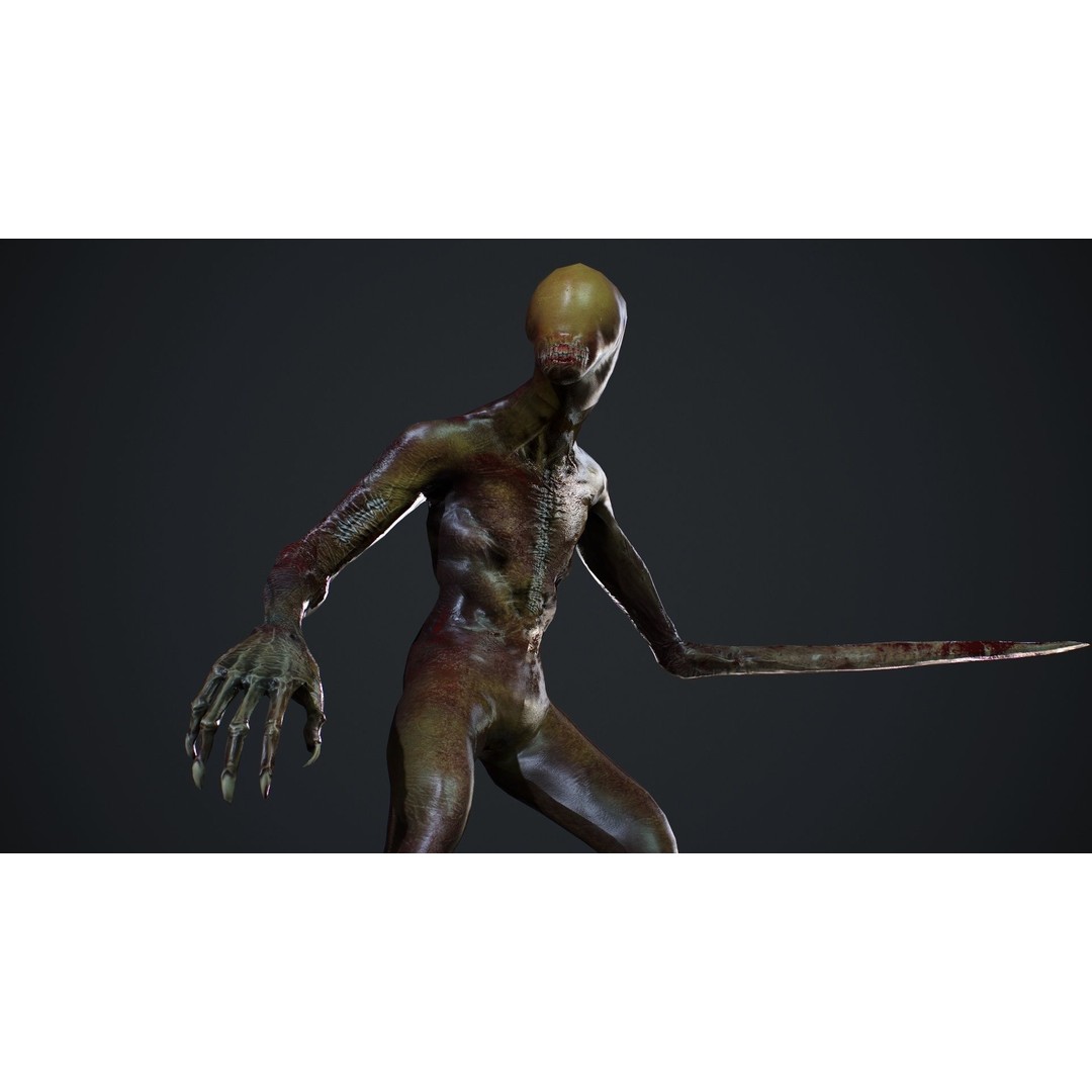 Mutant Zombie 3D Model – Low Poly Rigged Character with PBR Textures - View 19