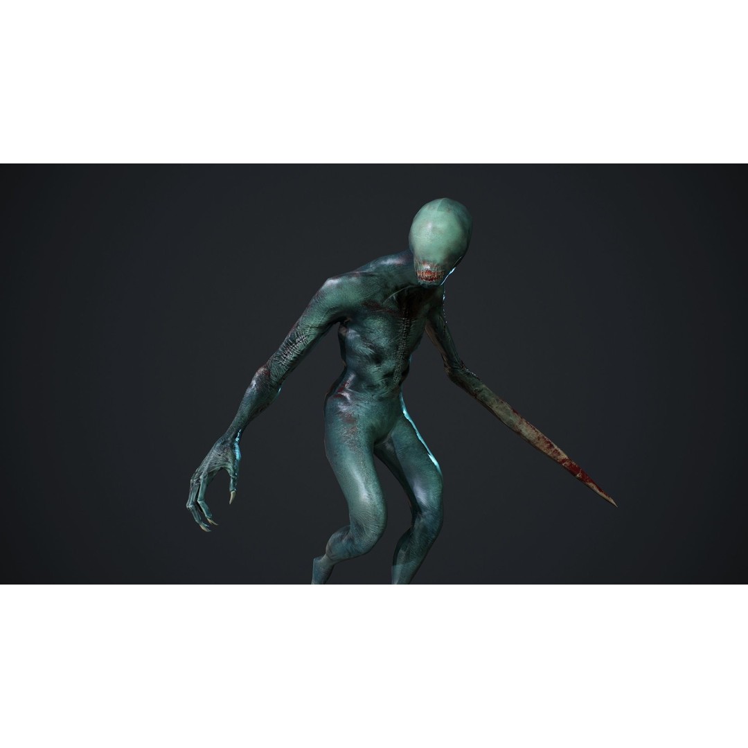 Mutant Zombie 3D Model – Low Poly Rigged Character with PBR Textures - View 22