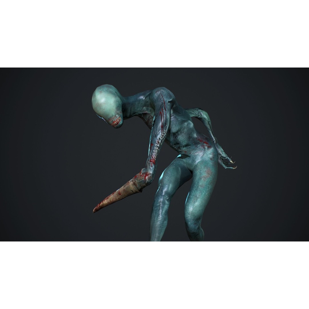 Mutant Zombie 3D Model – Low Poly Rigged Character with PBR Textures - View 23
