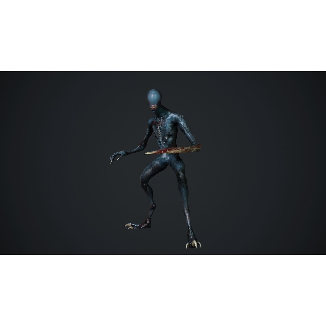 Mutant Zombie 3D Model – Low Poly Rigged Character with PBR Textures - View 25