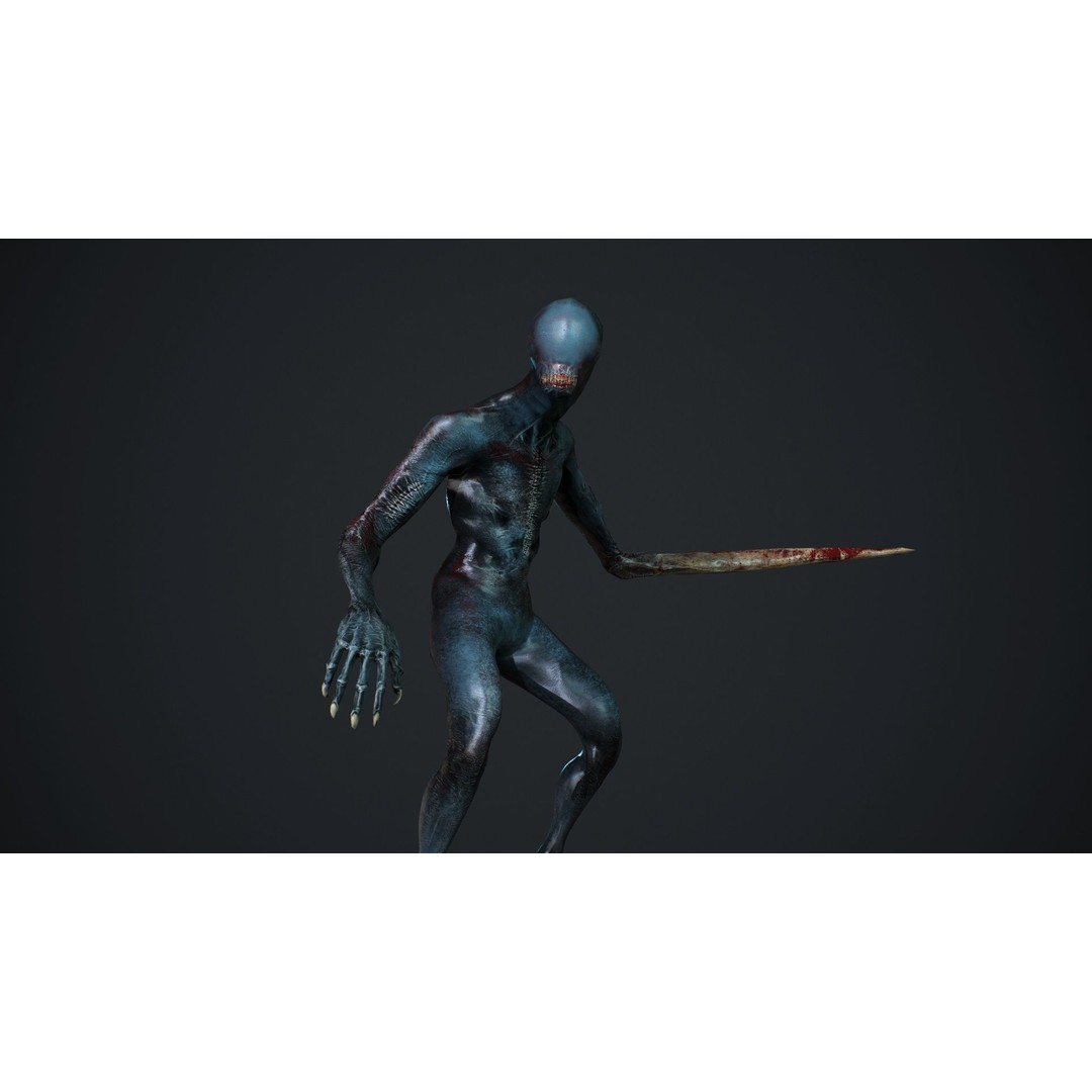 Mutant Zombie 3D Model – Low Poly Rigged Character with PBR Textures - View 26