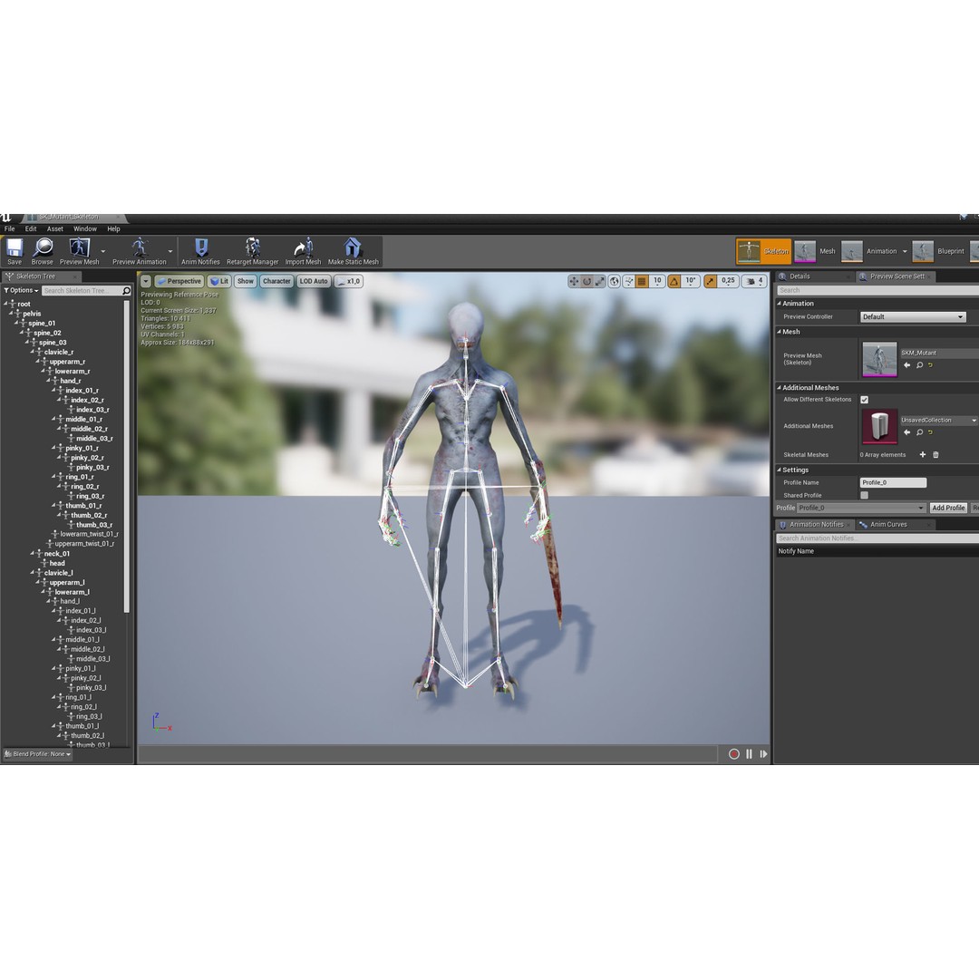 Mutant Zombie 3D Model – Low Poly Rigged Character with PBR Textures - View 27