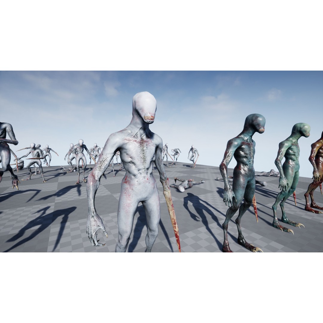 Mutant Zombie 3D Model – Low Poly Rigged Character with PBR Textures - View 29