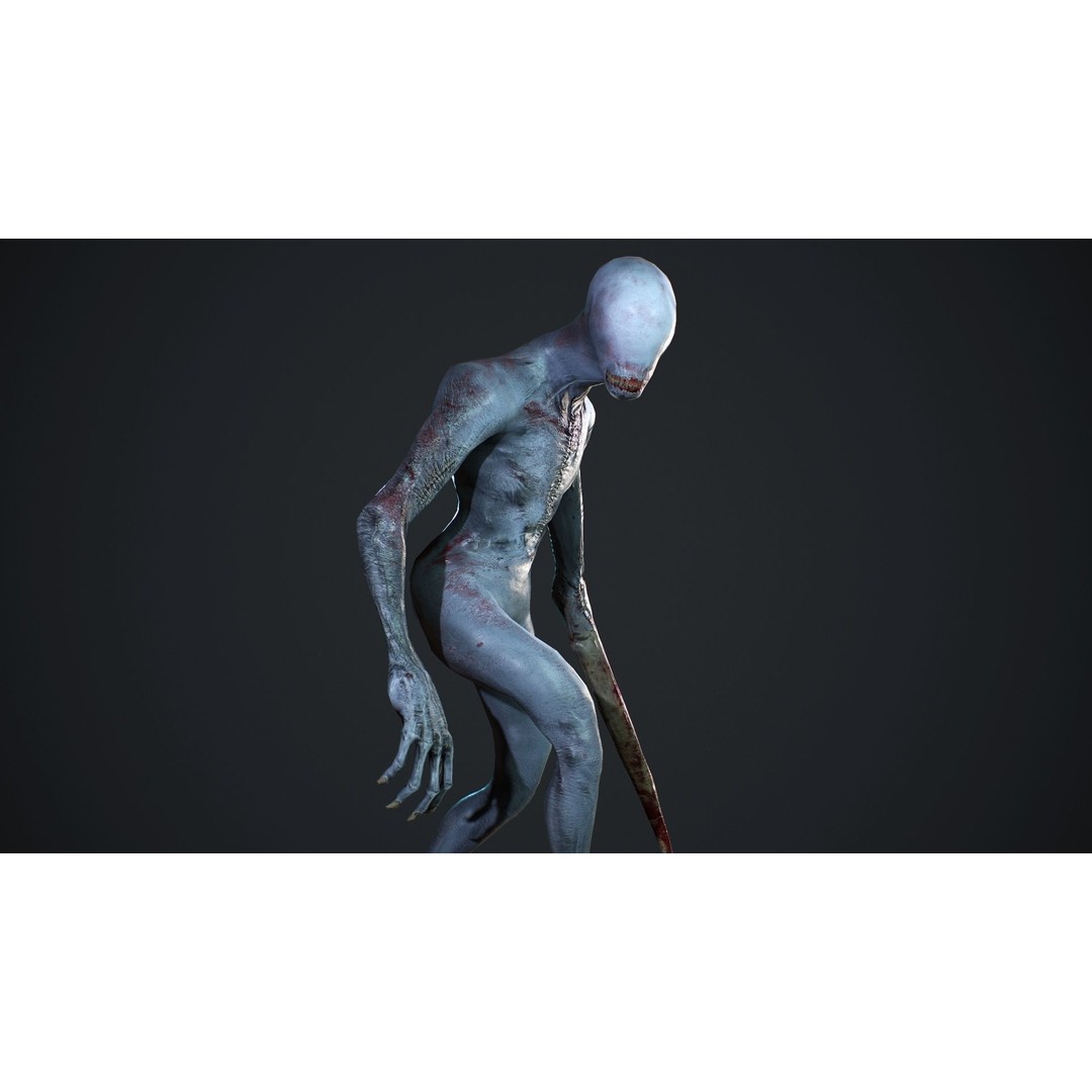 Mutant Zombie 3D Model – Low Poly Rigged Character with PBR Textures - View 3