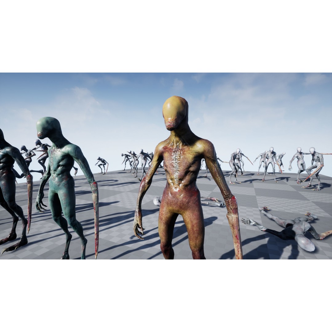 Mutant Zombie 3D Model – Low Poly Rigged Character with PBR Textures - View 30