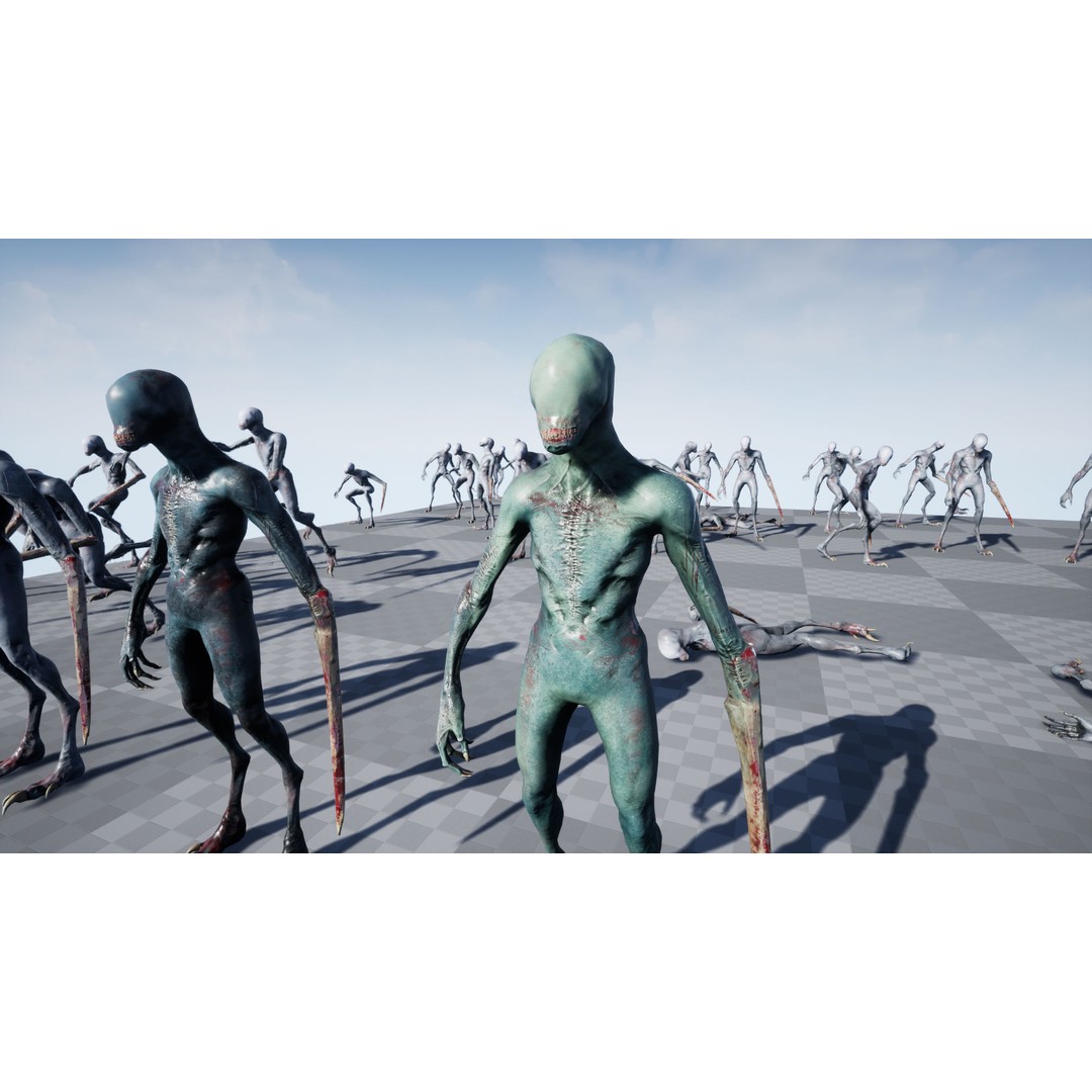 Mutant Zombie 3D Model – Low Poly Rigged Character with PBR Textures - View 31