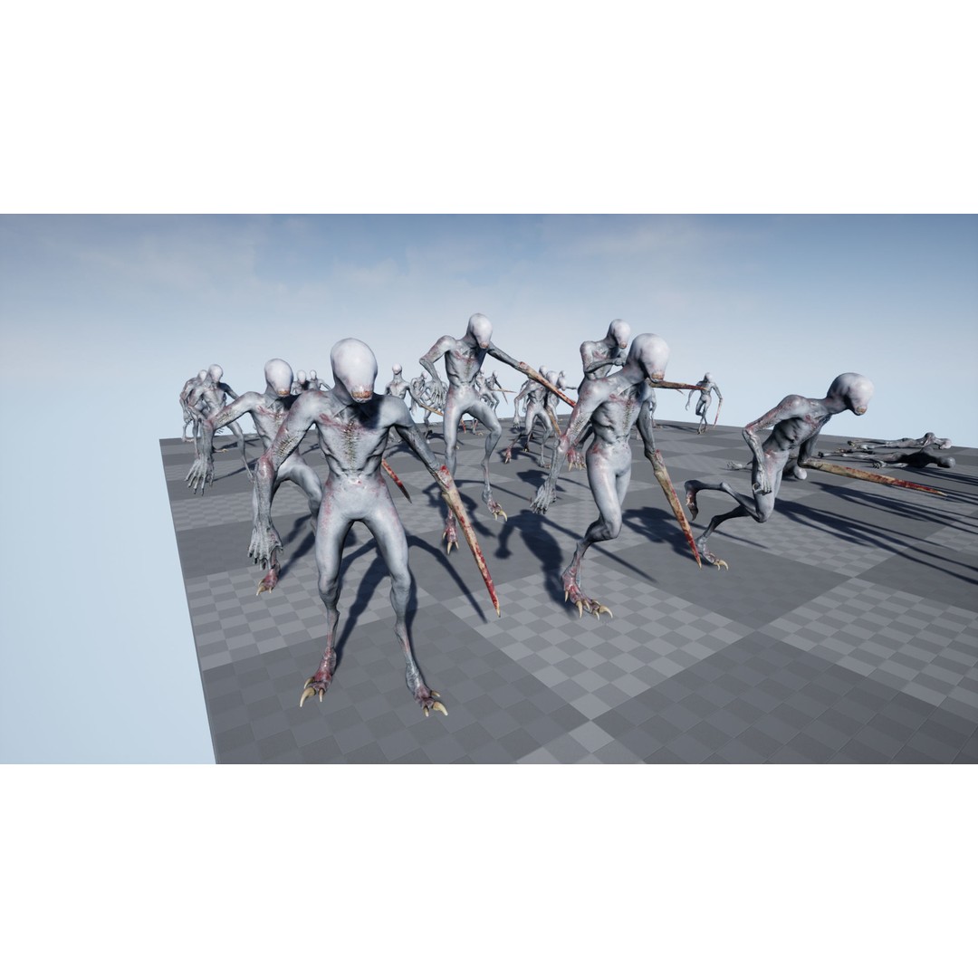 Mutant Zombie 3D Model – Low Poly Rigged Character with PBR Textures - View 32