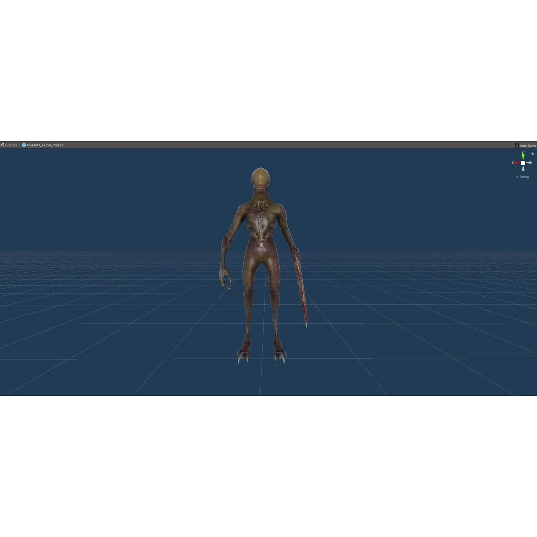 Mutant Zombie 3D Model – Low Poly Rigged Character with PBR Textures - View 34