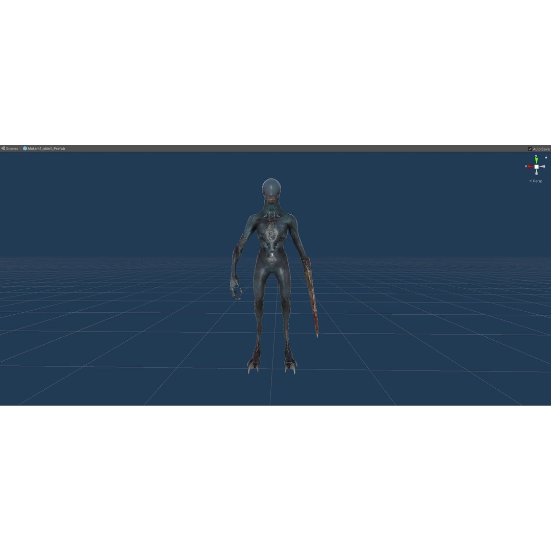 Mutant Zombie 3D Model – Low Poly Rigged Character with PBR Textures - View 36