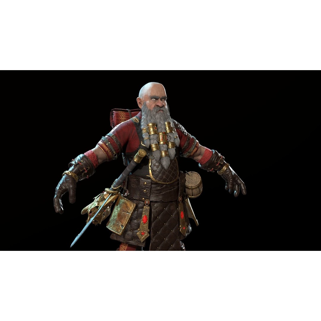 Dwarf Low Poly 3D Model – Game Ready Character with Animations, FBX - View 10