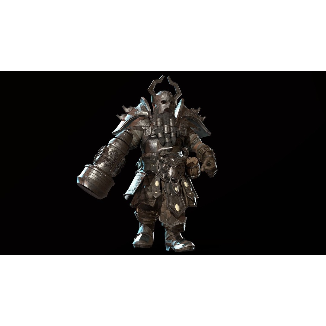 Dwarf Low Poly 3D Model – Game Ready Character with Animations, FBX - View 13